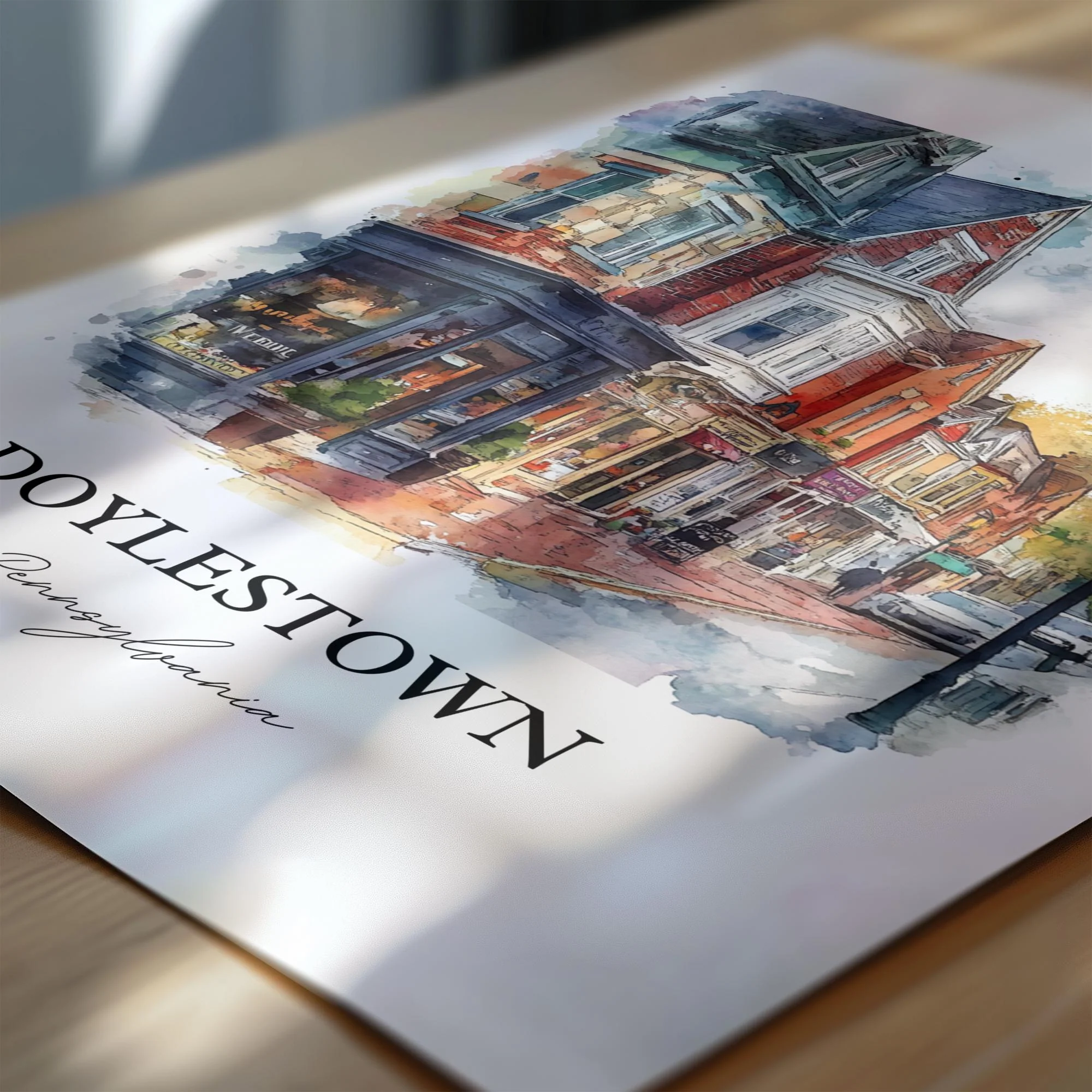 Doylestown, PA, USA – Watercolor Art Print - Image 2