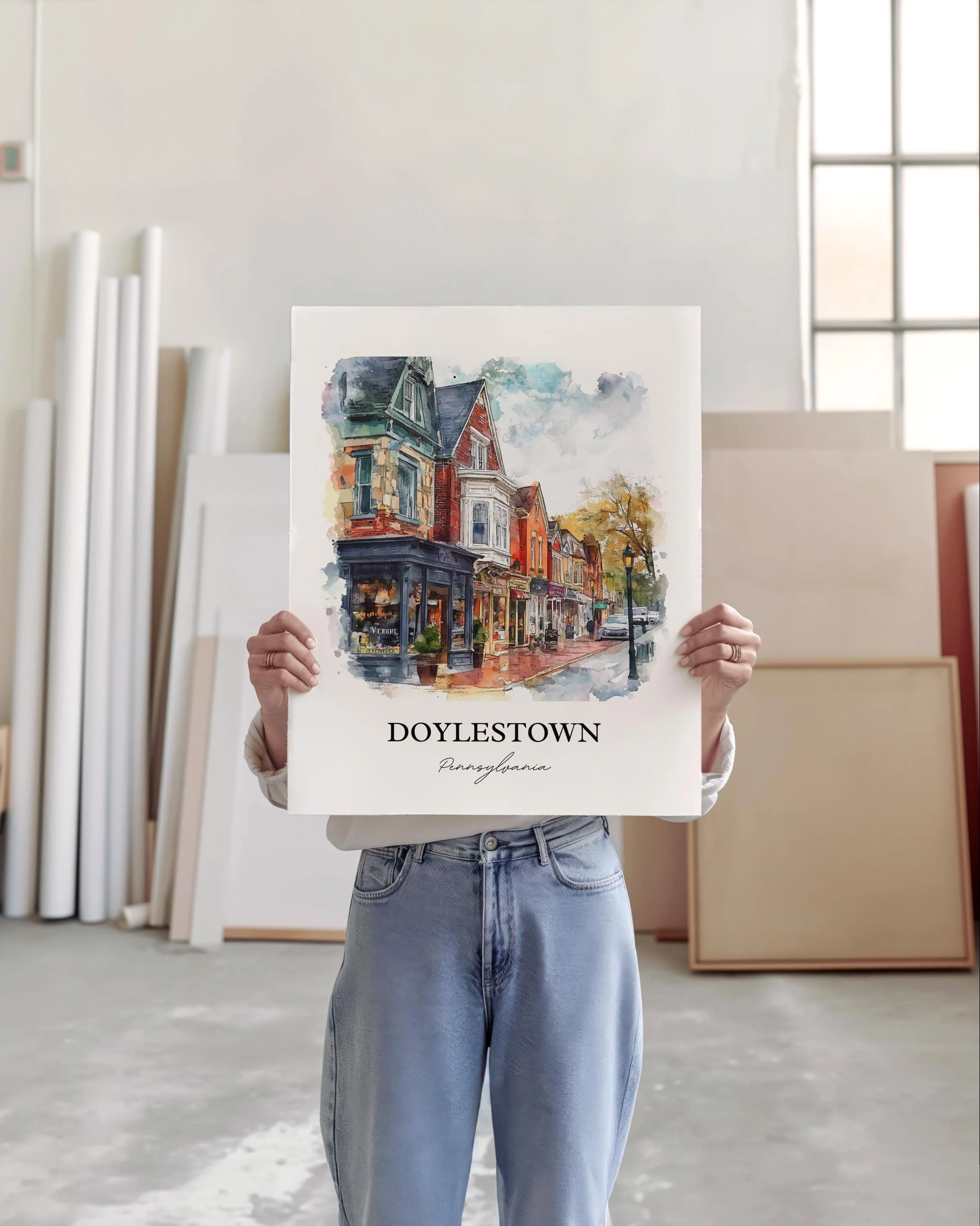 Doylestown, PA, USA – Watercolor Art Print - Image 3