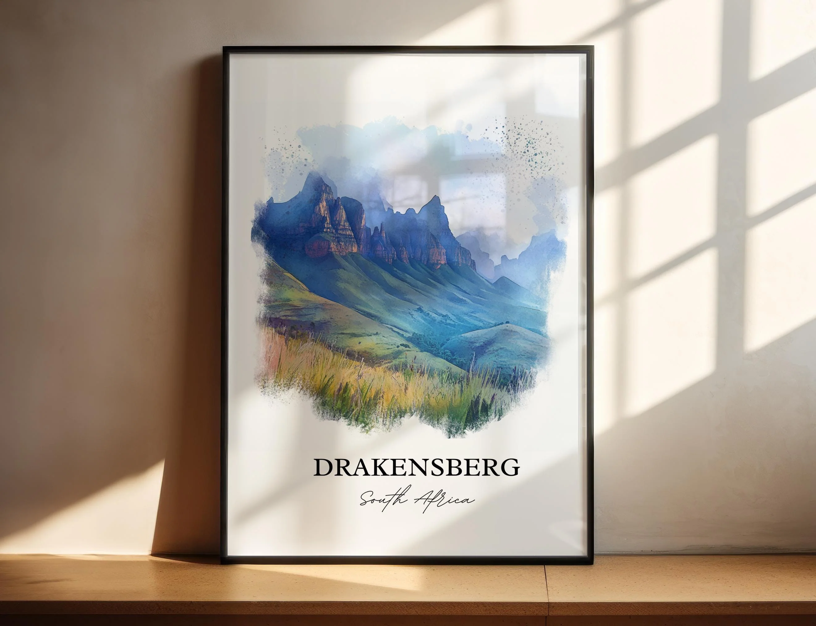 Drakensberg, South Africa – Watercolor Art Print