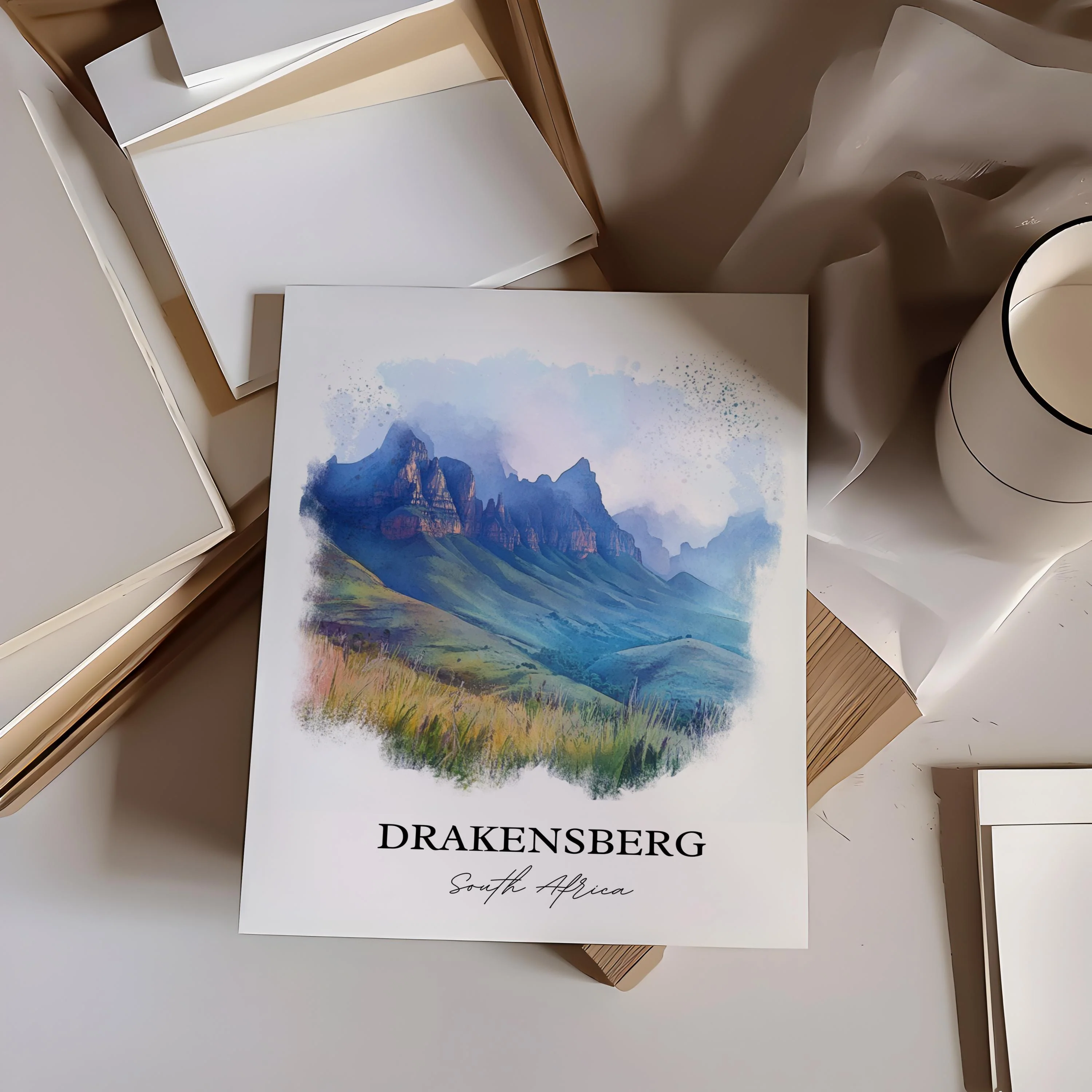 Drakensberg, South Africa – Watercolor Art Print - Image 6