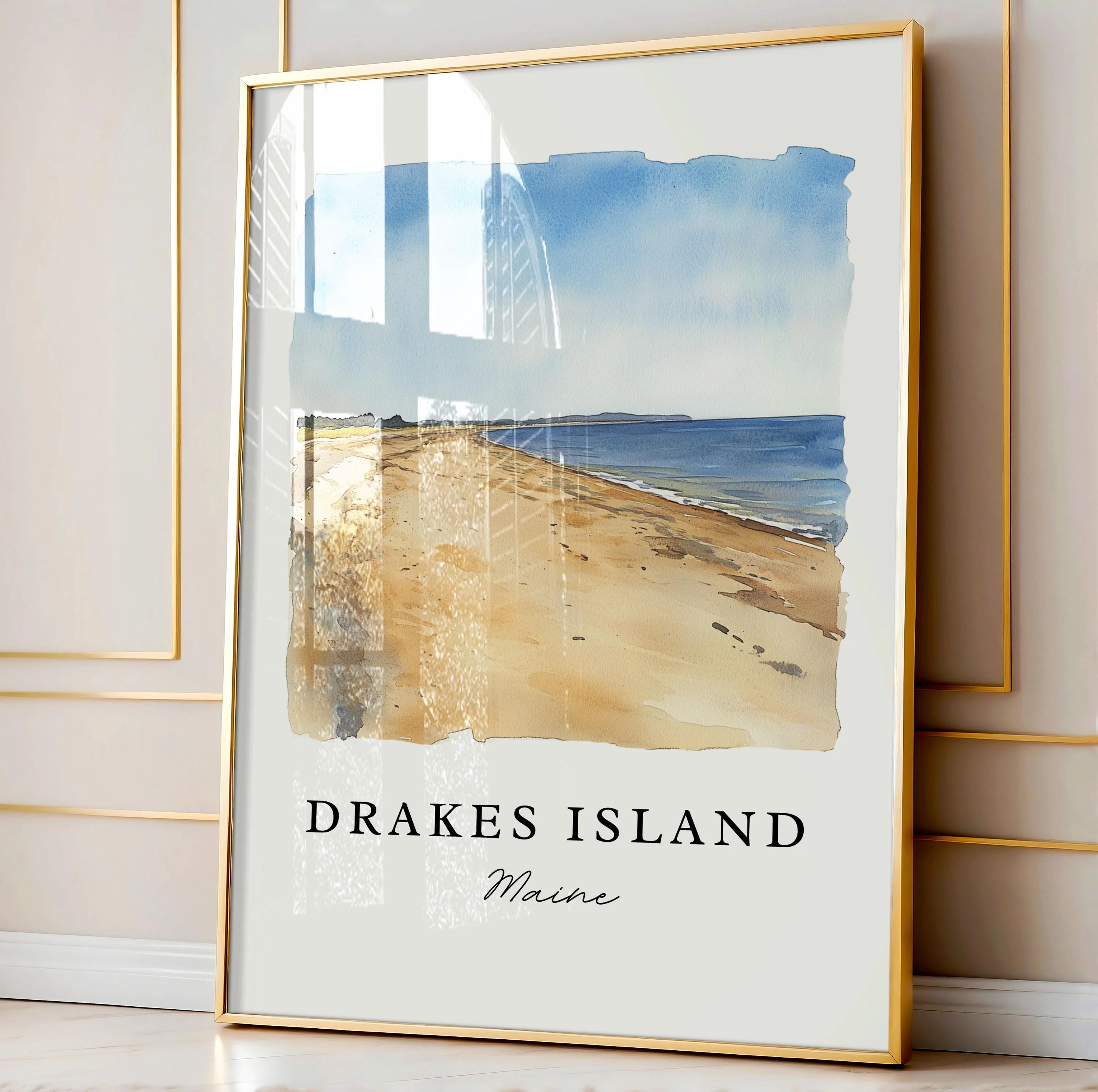 Drakes Island, ME, USA – Watercolor Art Print - Image 4