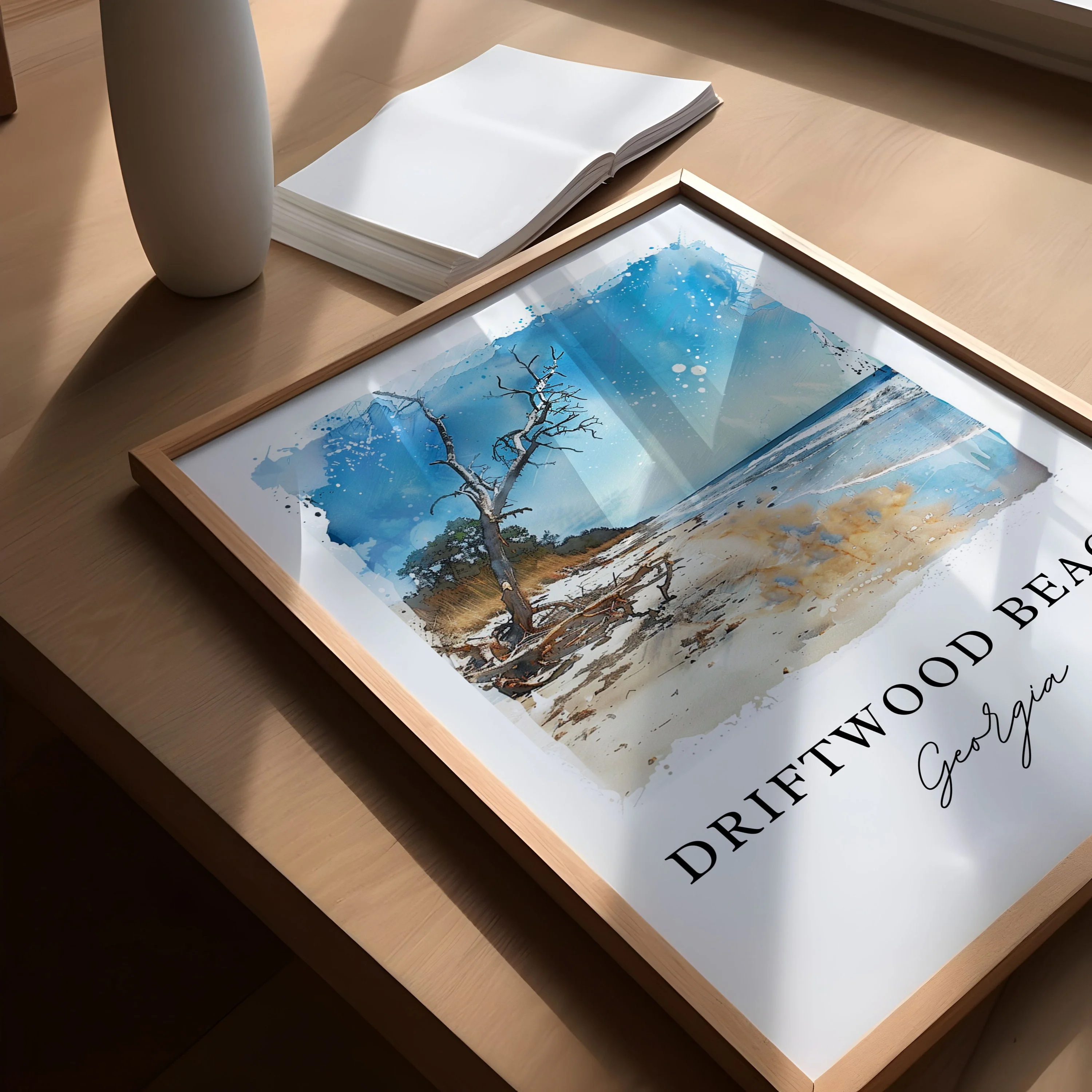 Driftwood Beach, Jekyll Island Georgia – Watercolor Art Print - Image 3