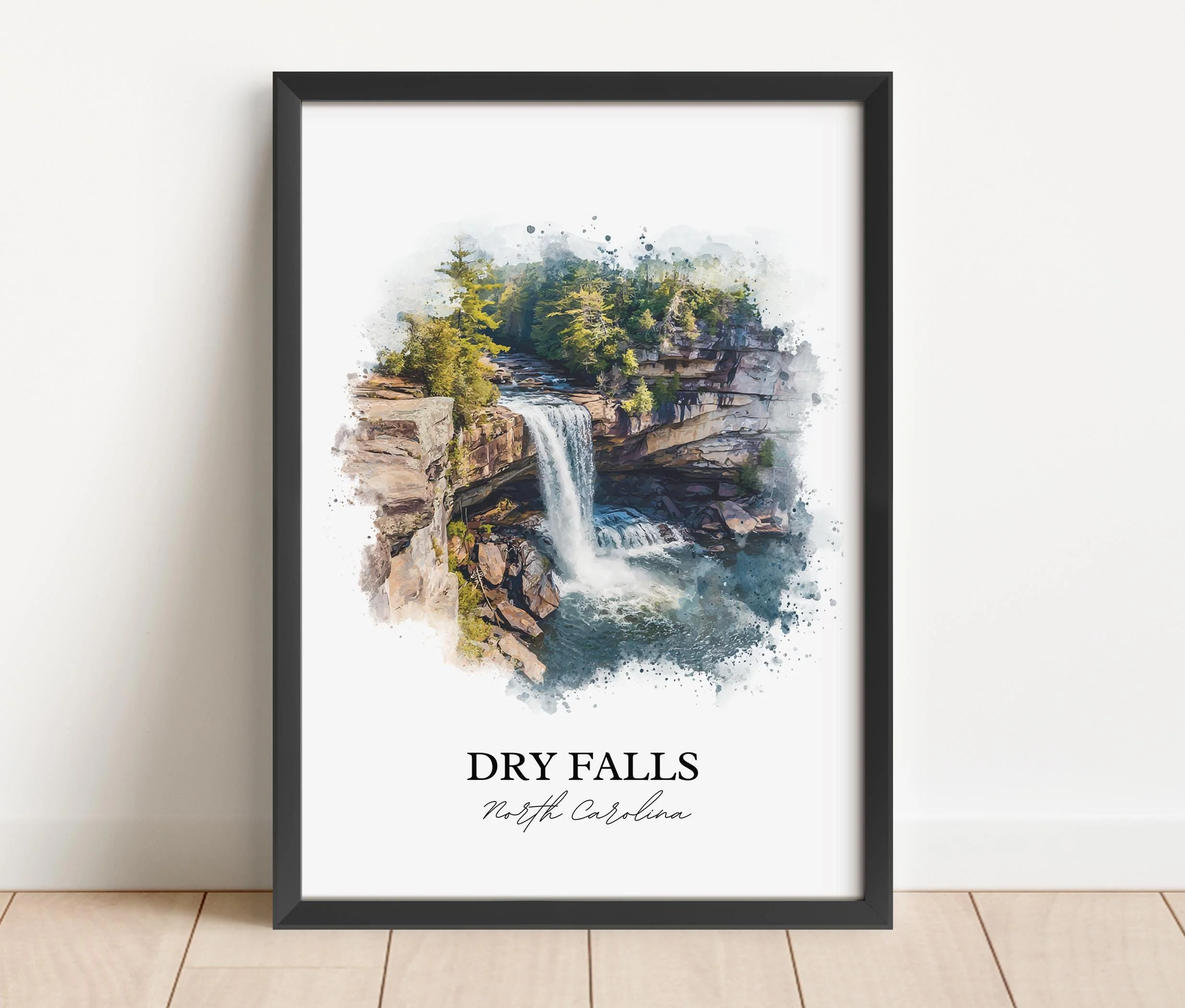 Dry Falls, NC, USA – Watercolor Art Print - Image 4