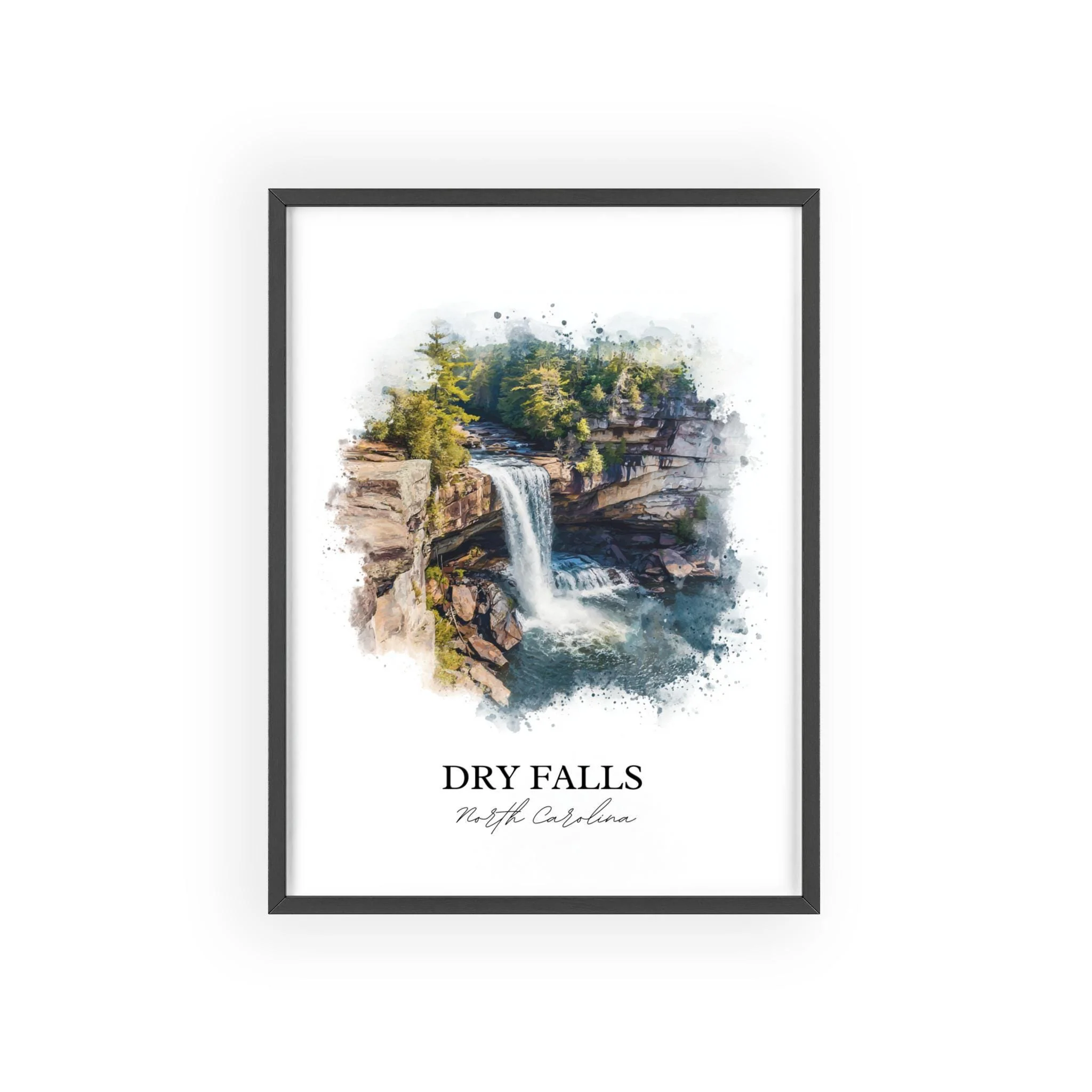 Dry Falls, NC, USA – Watercolor Art Print - Image 7