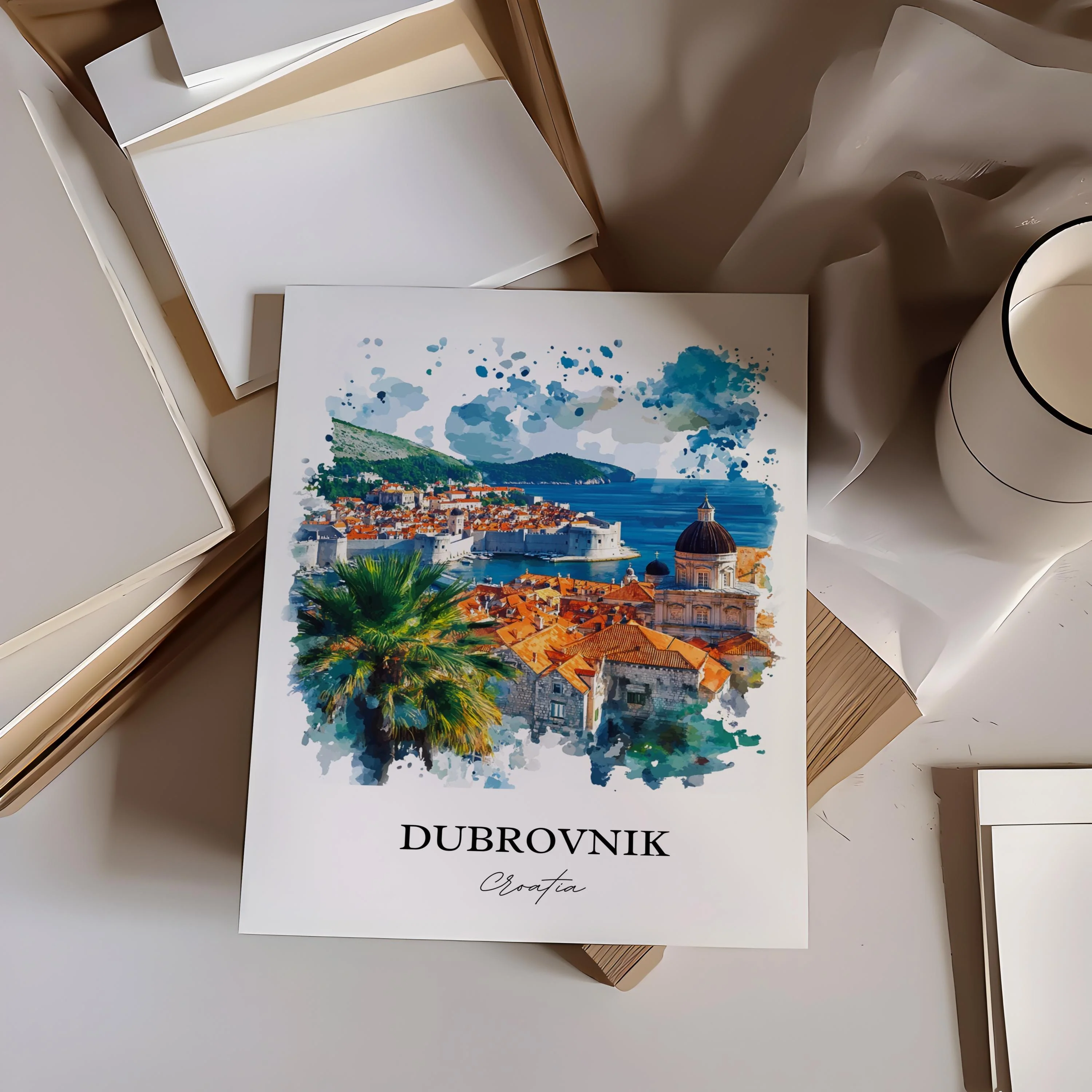 Dubrovnik, Croatia – Watercolor Art Print - Image 5