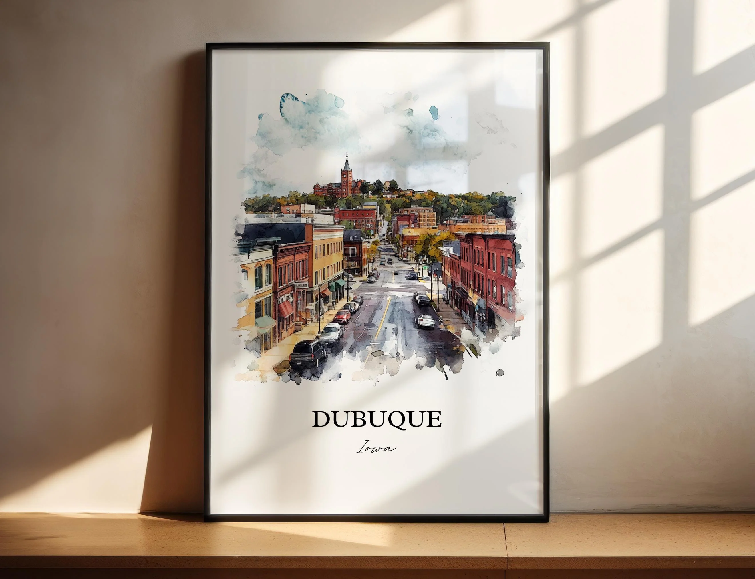 Dubuque, Iowa – Watercolor Art Print