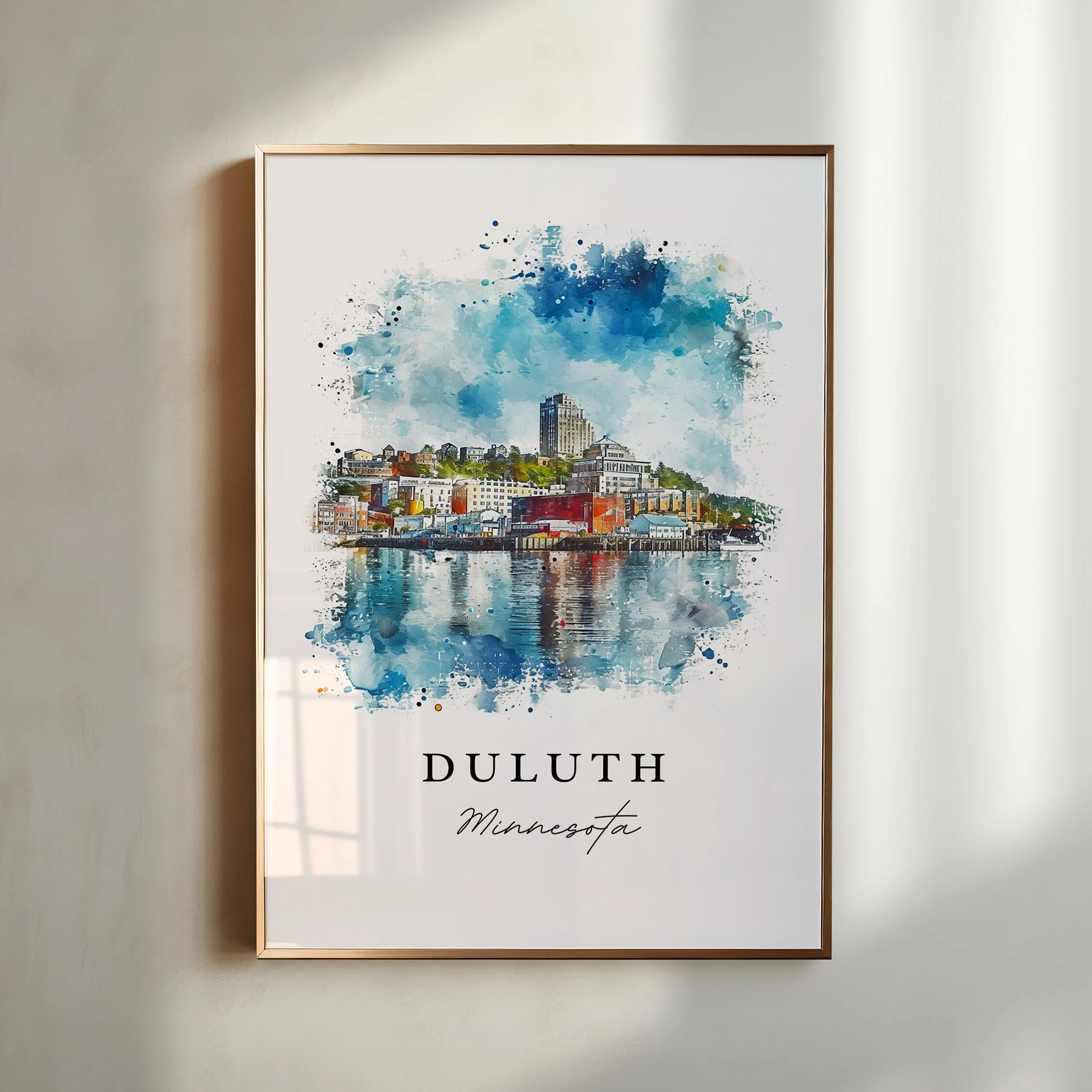 Duluth, MN, Minnesota – Watercolor Art Print