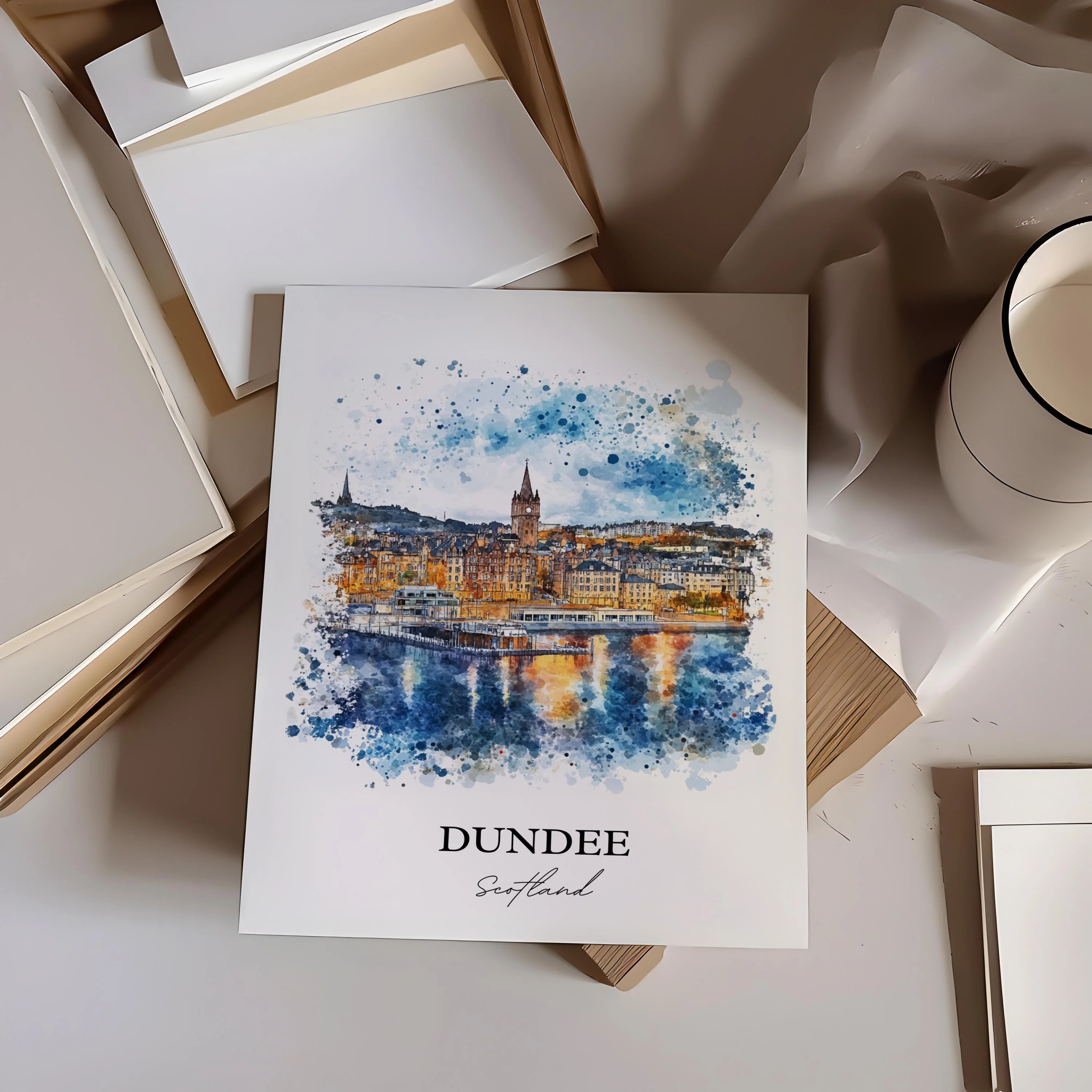 Dundee, Scotland – Watercolor Art Print - Image 3