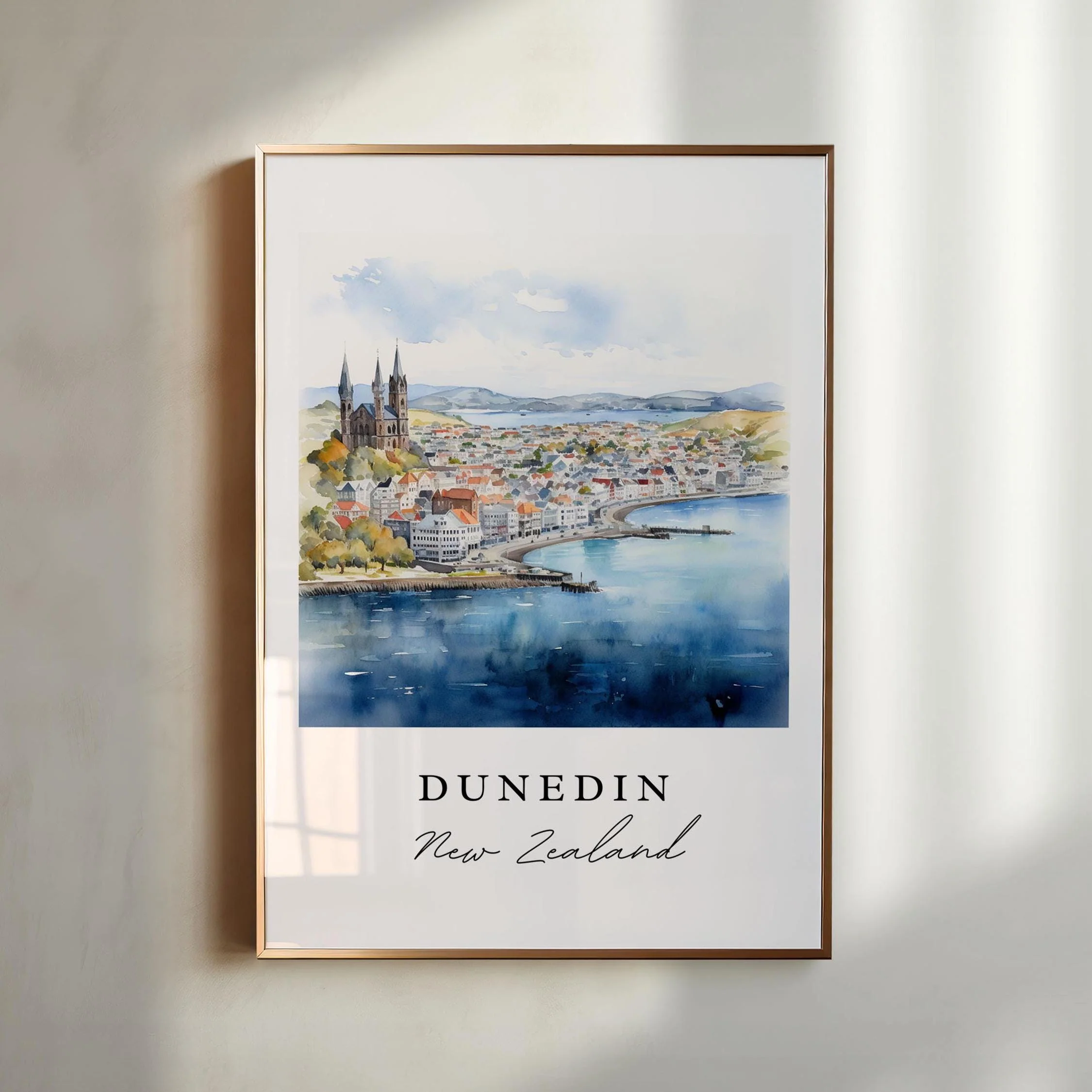 Dunedin, New Zealand – Watercolor Art Print - Image 3