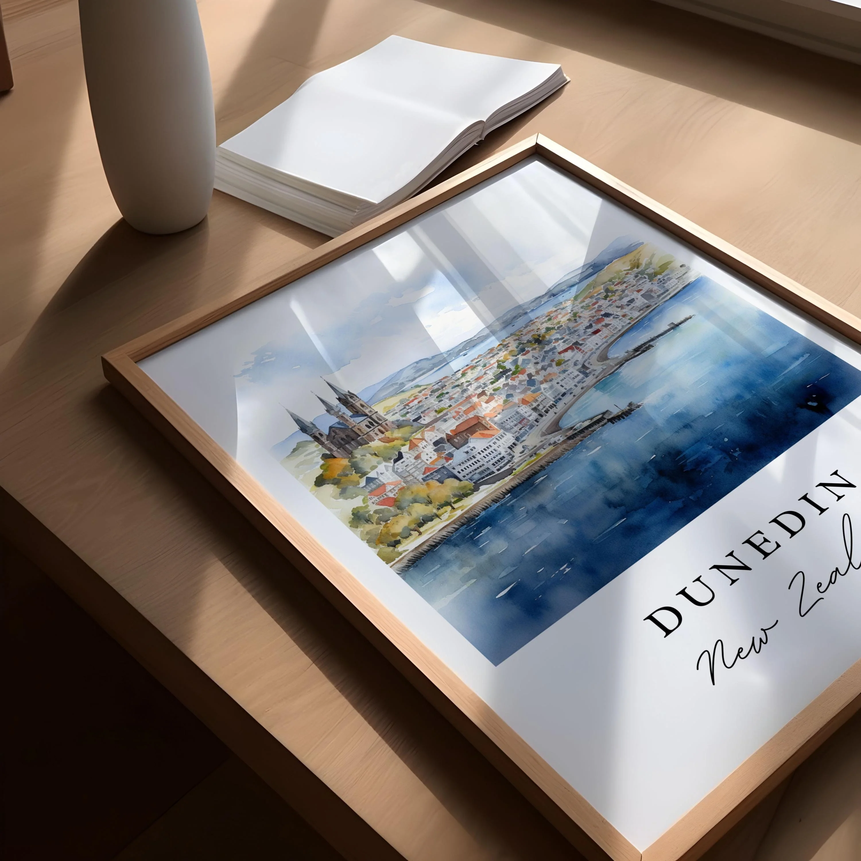 Dunedin, New Zealand – Watercolor Art Print - Image 4