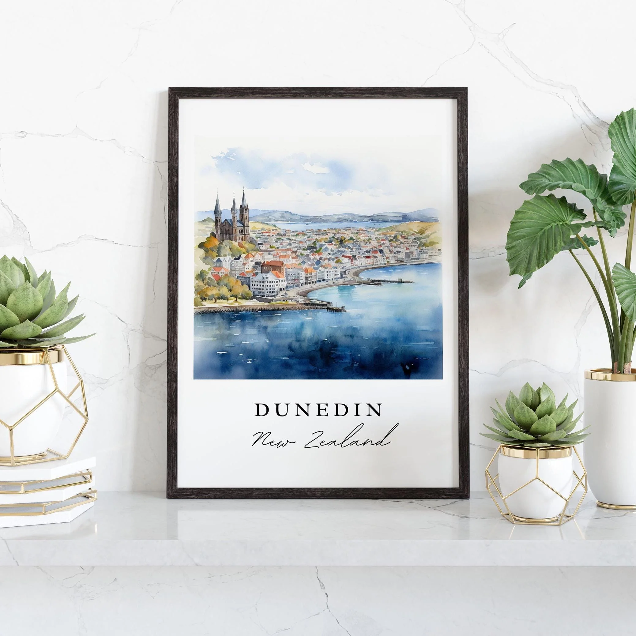 Dunedin, New Zealand – Watercolor Art Print - Image 5