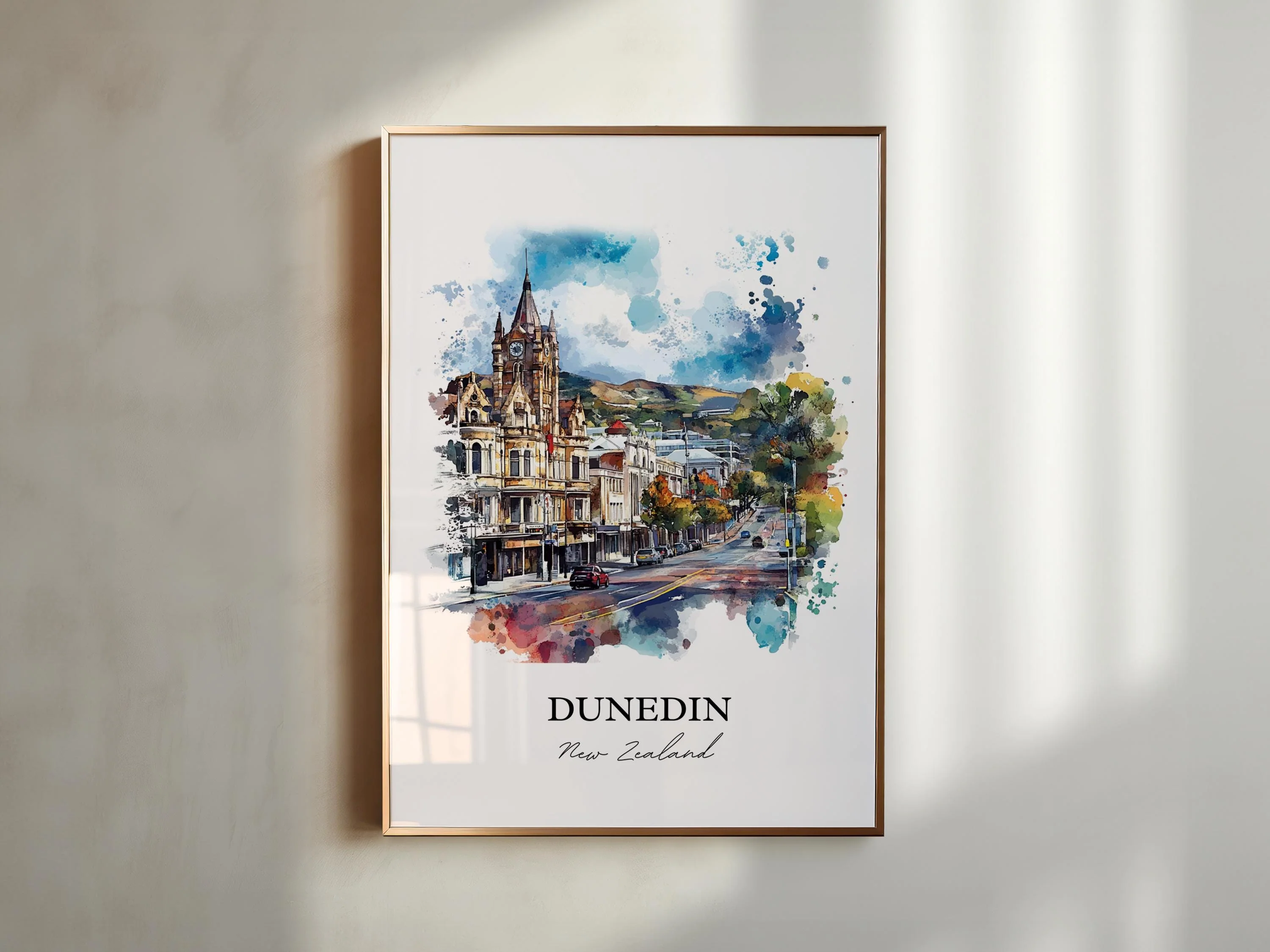 Dunedin, New Zealand – Watercolor Art Print - Image 5