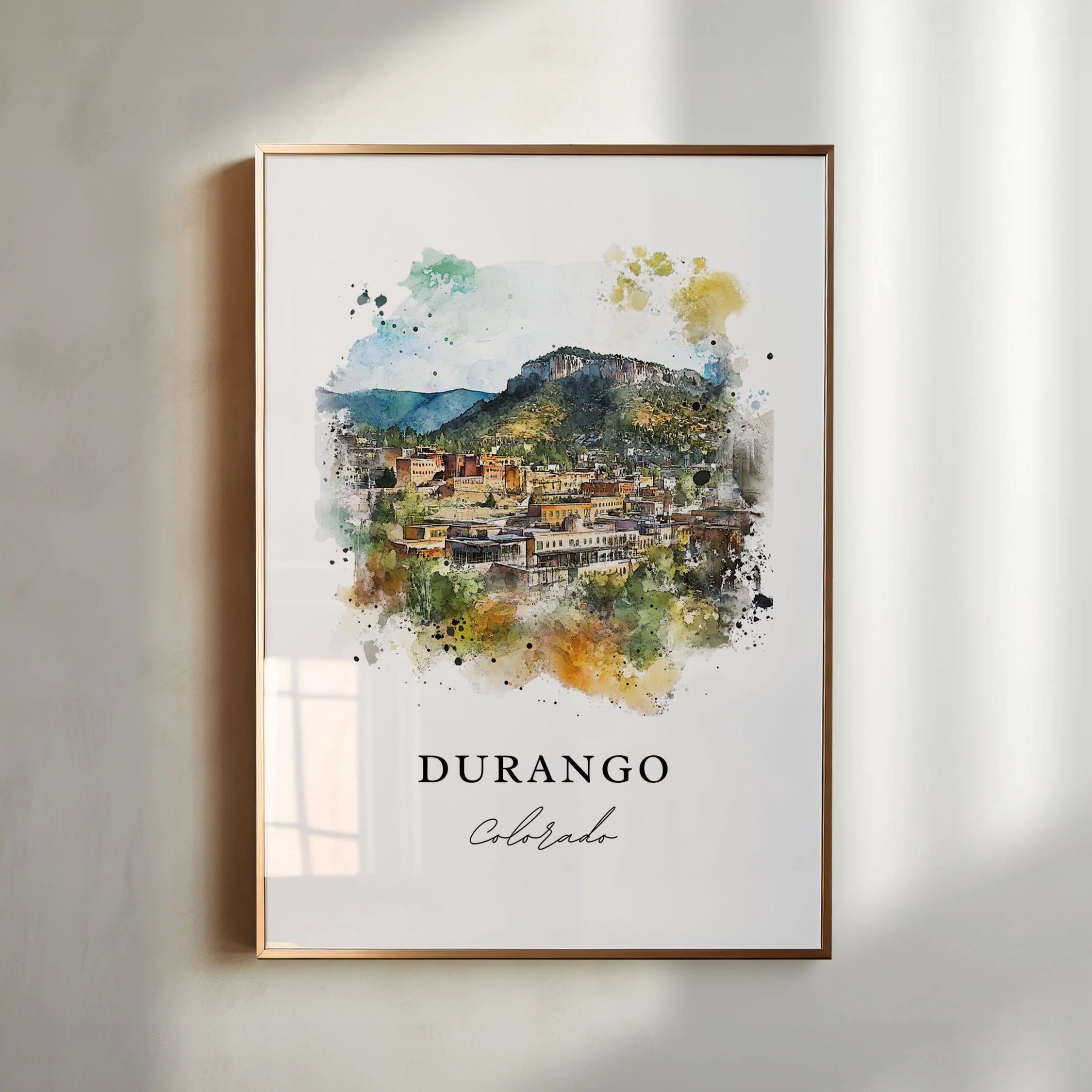 Durango, Colorado, Colorado – Watercolor Art Print