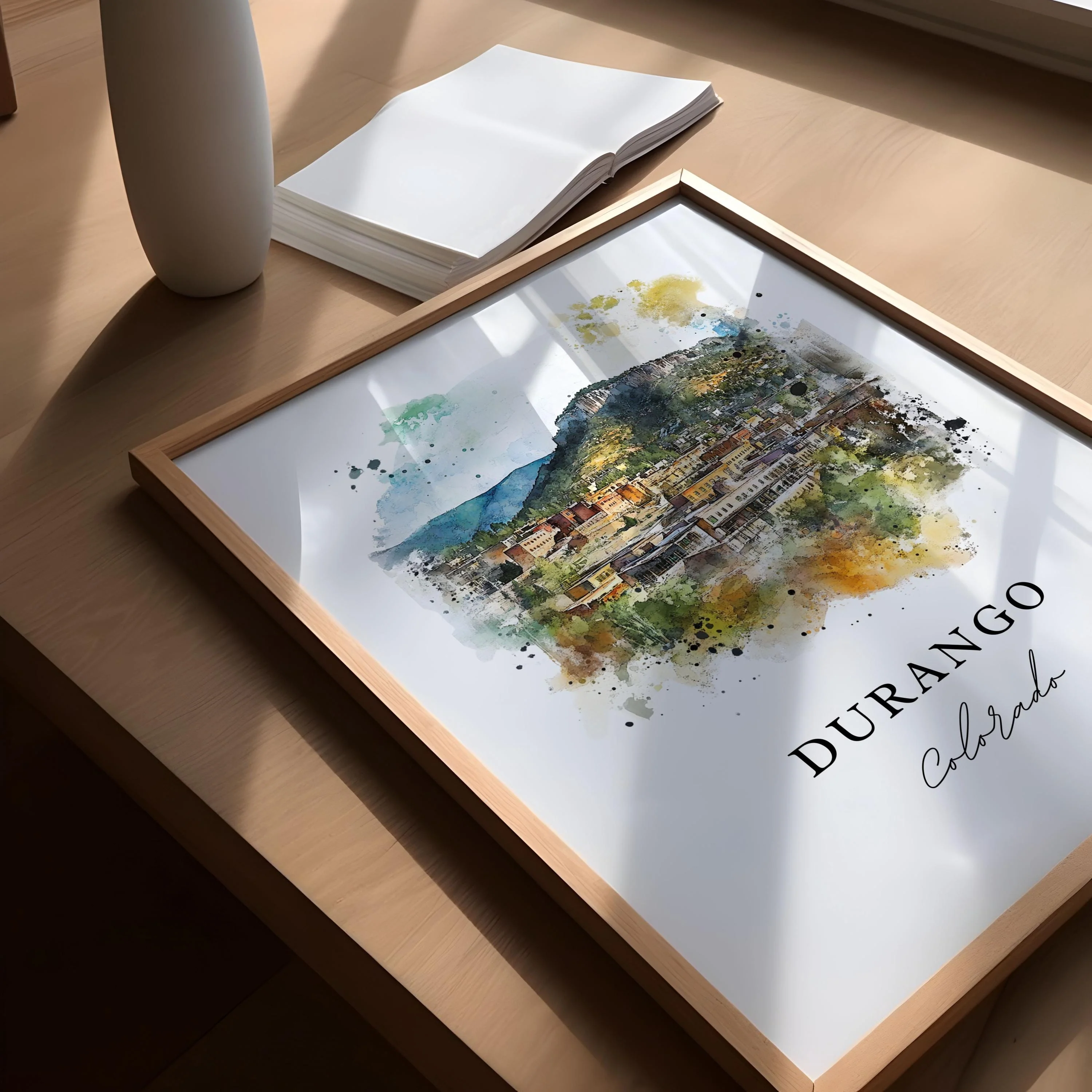 Durango, Colorado, Colorado – Watercolor Art Print - Image 3