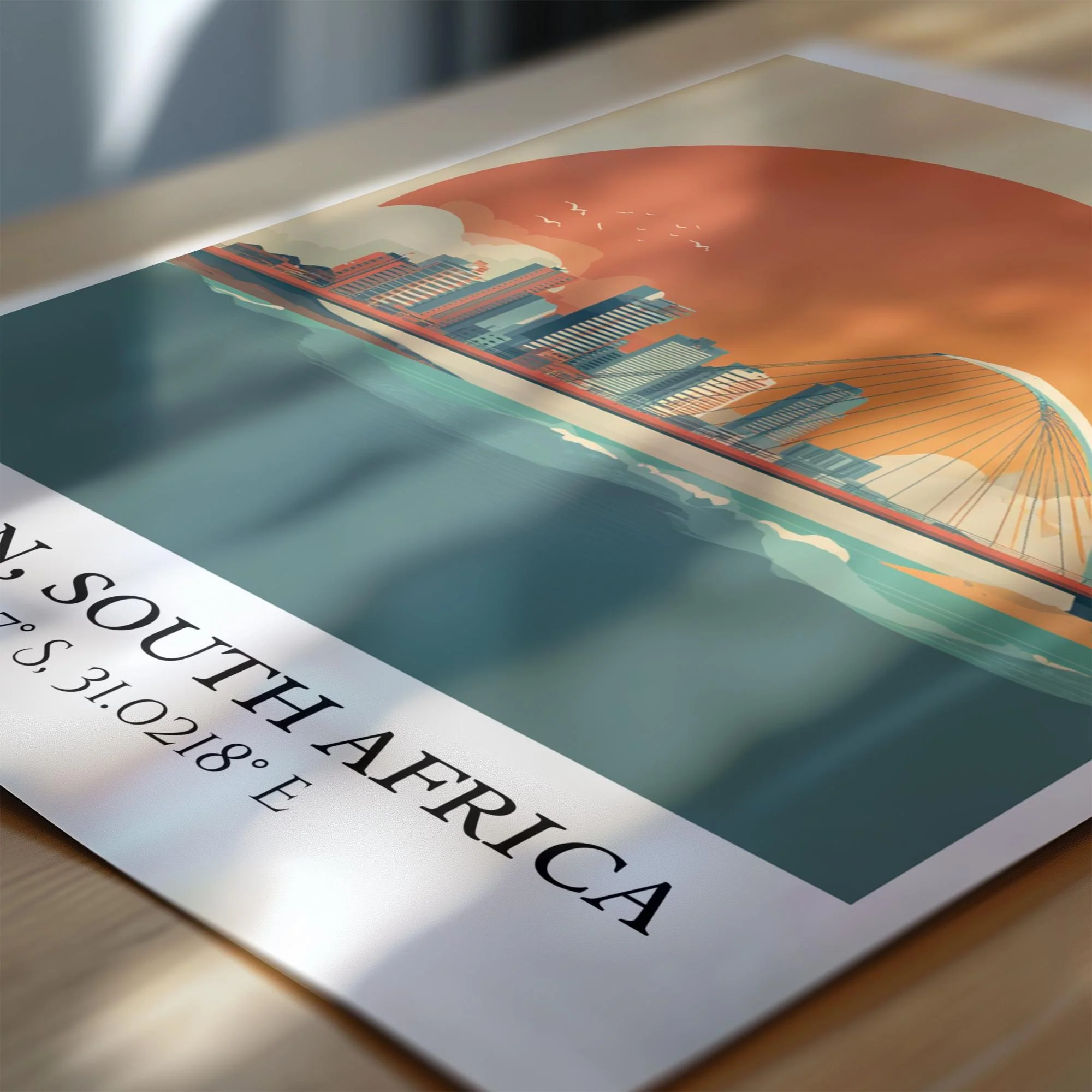 Durban, South Africa – Watercolor Art Print - Image 2