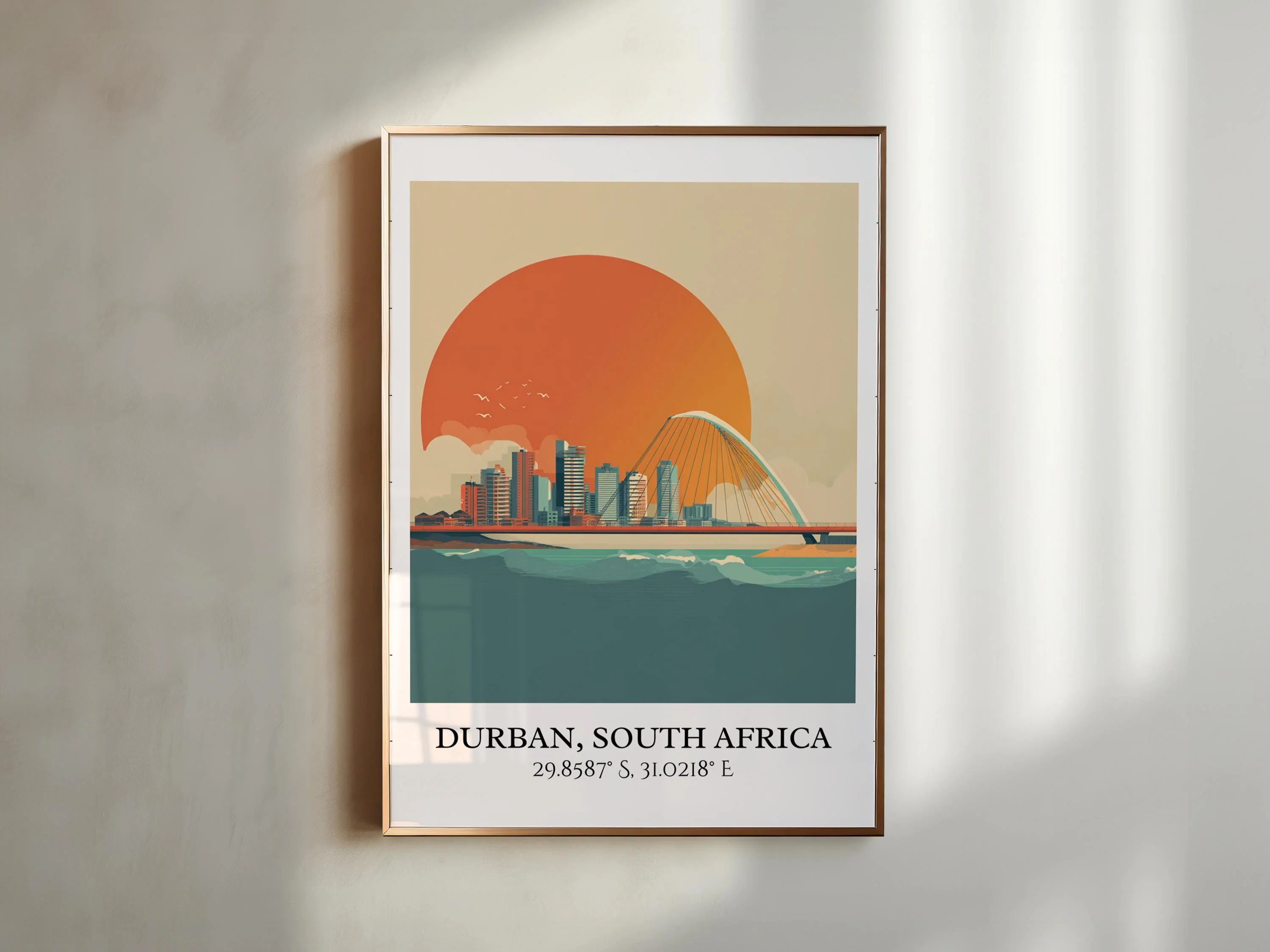 Durban, South Africa – Watercolor Art Print - Image 3