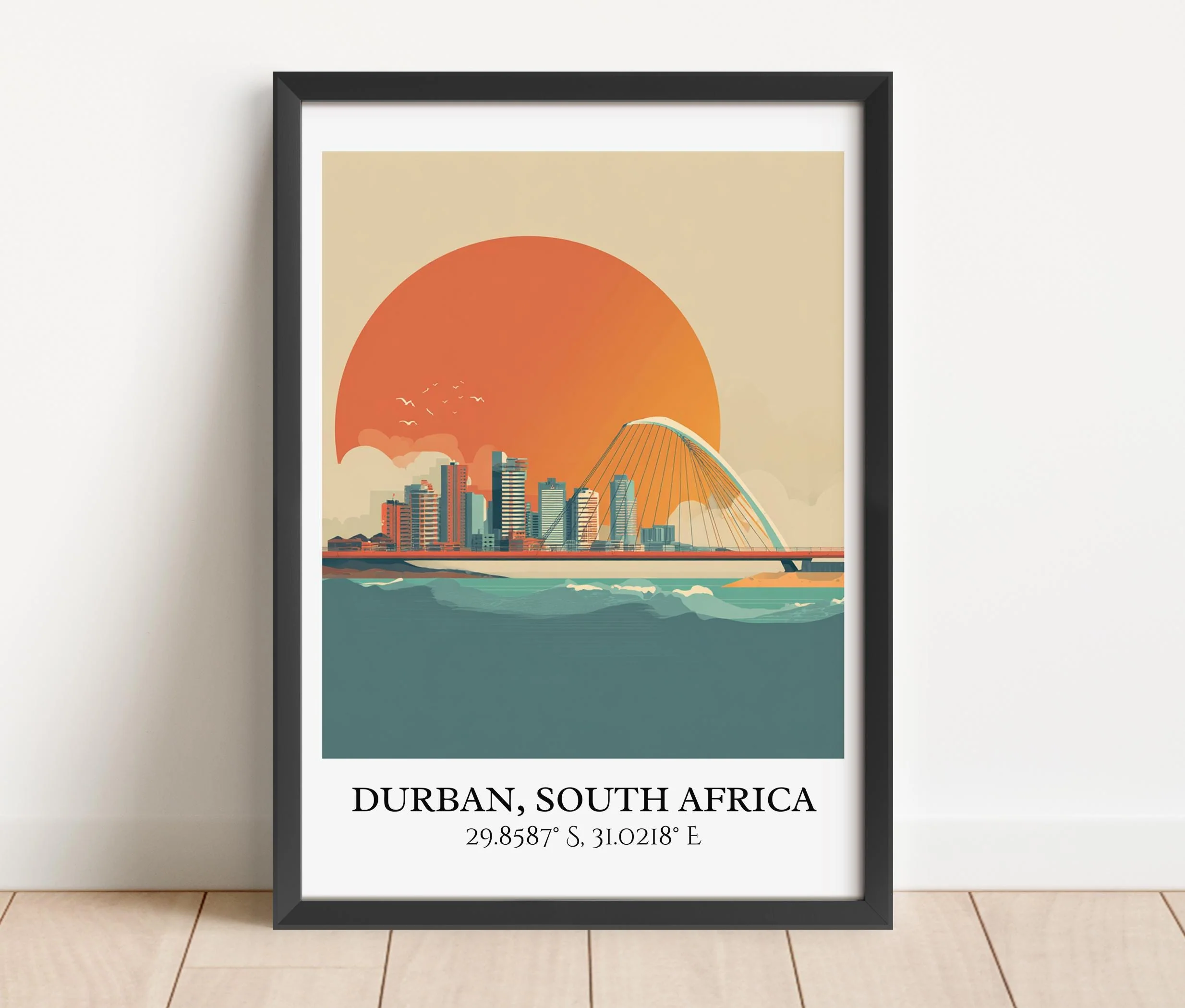 Durban, South Africa – Watercolor Art Print - Image 6