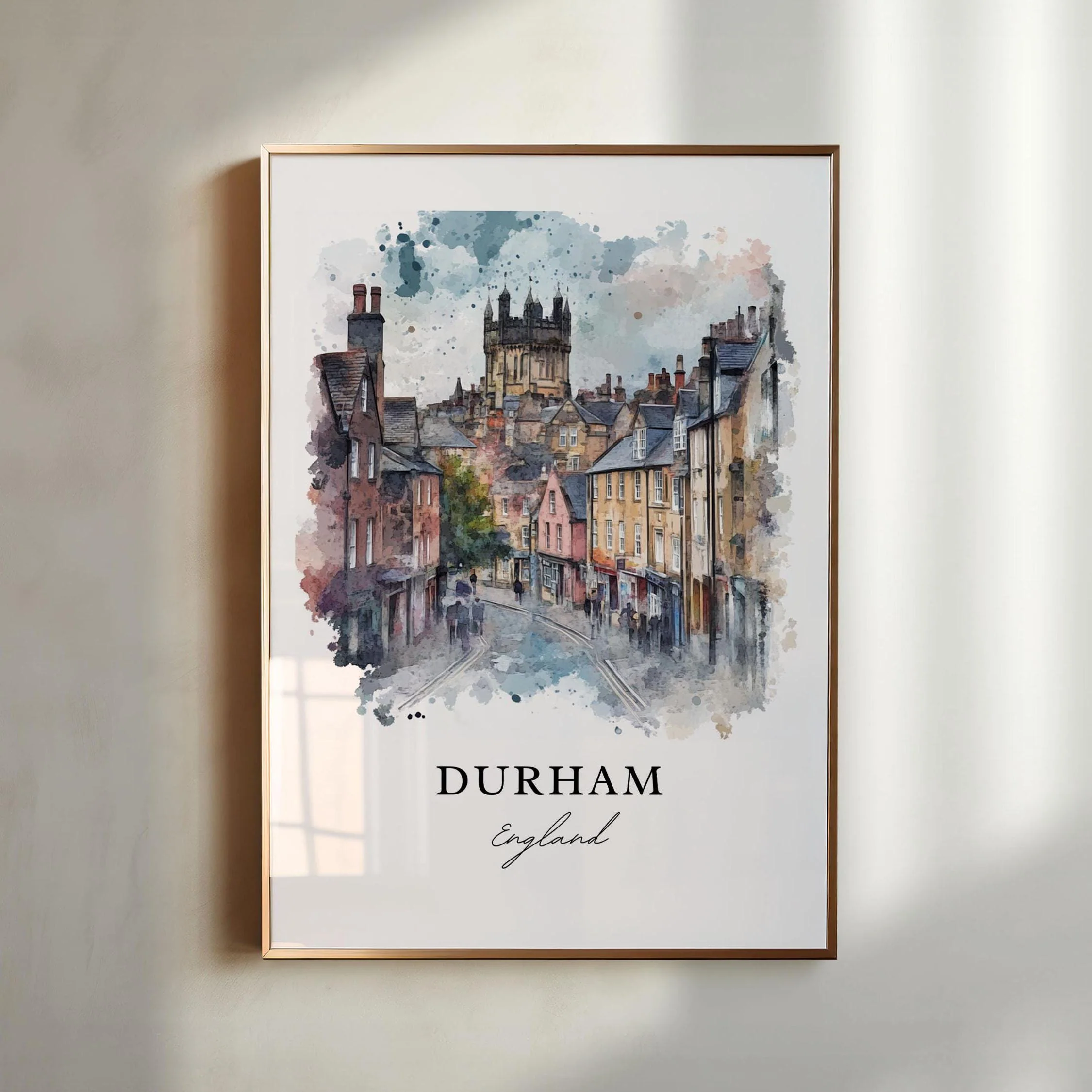 Durham, England – Watercolor Art Print