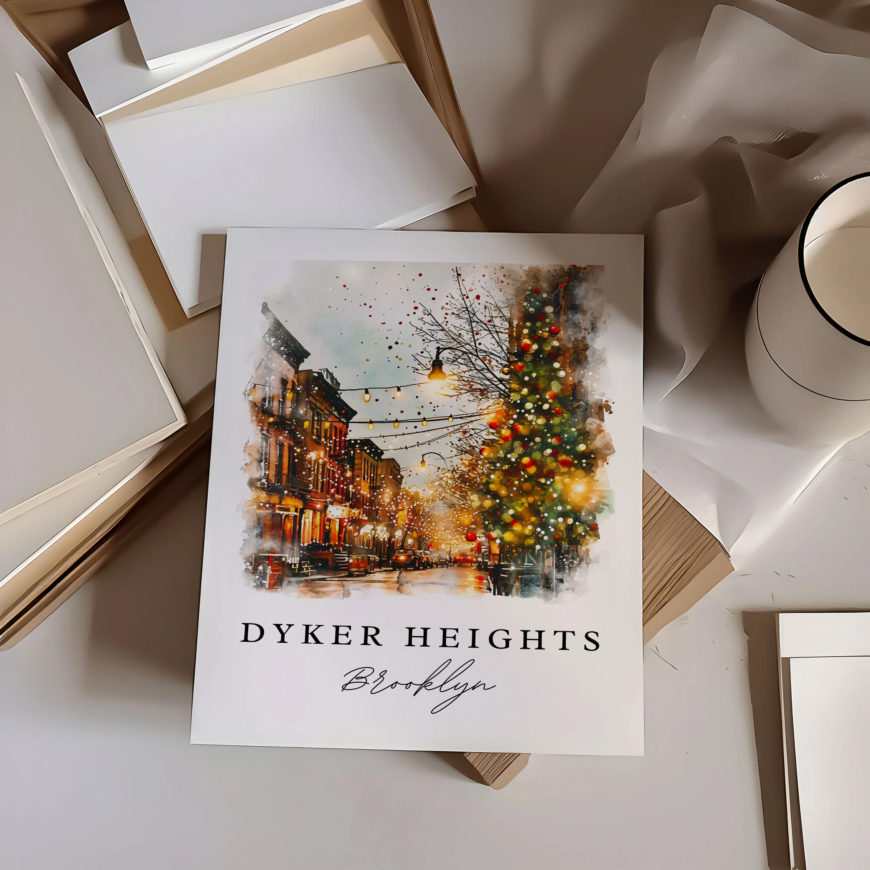 Dyker Heights, USA – Watercolor Art Print - Image 2