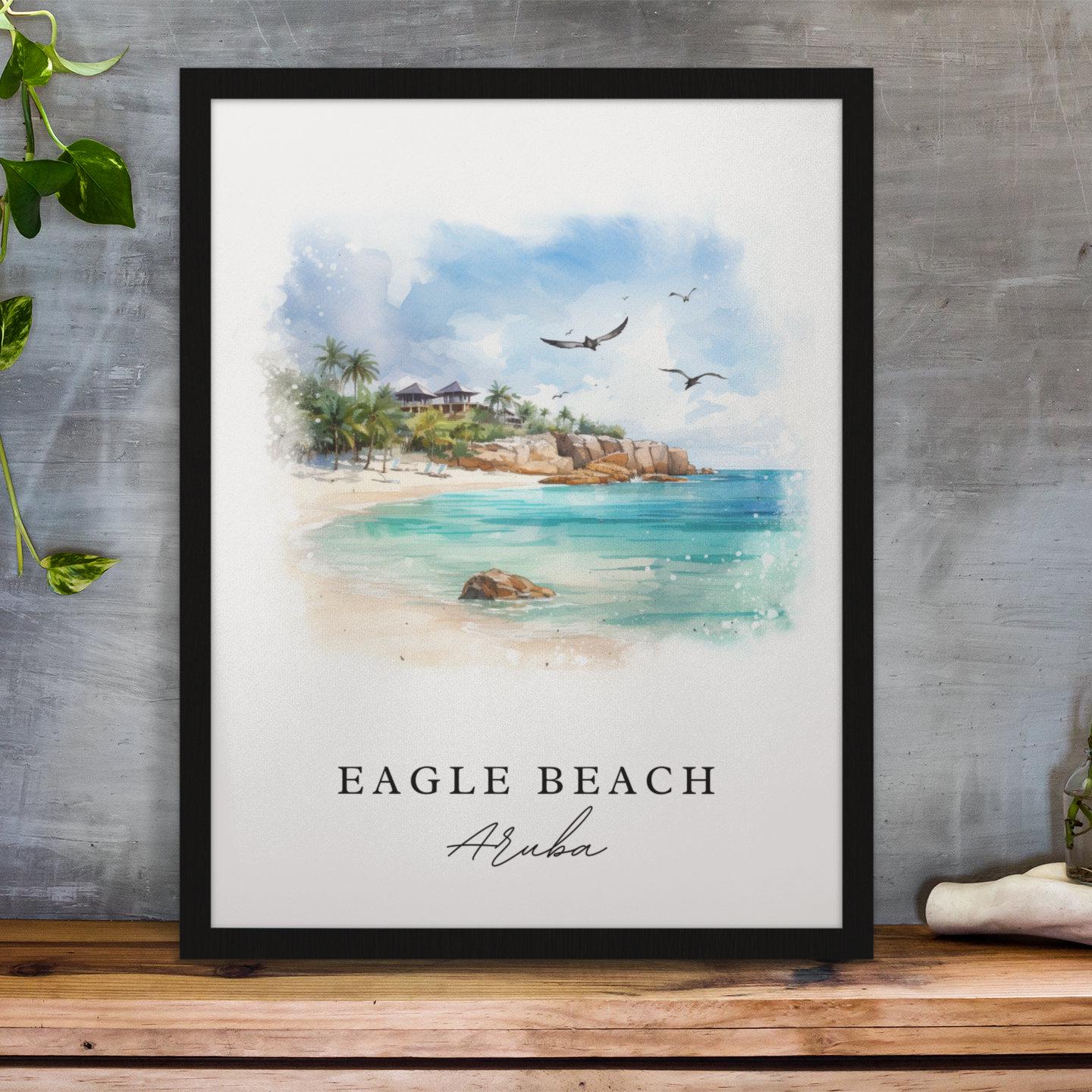 Eagle Beach, Aruba – Watercolor Art Print - Image 5