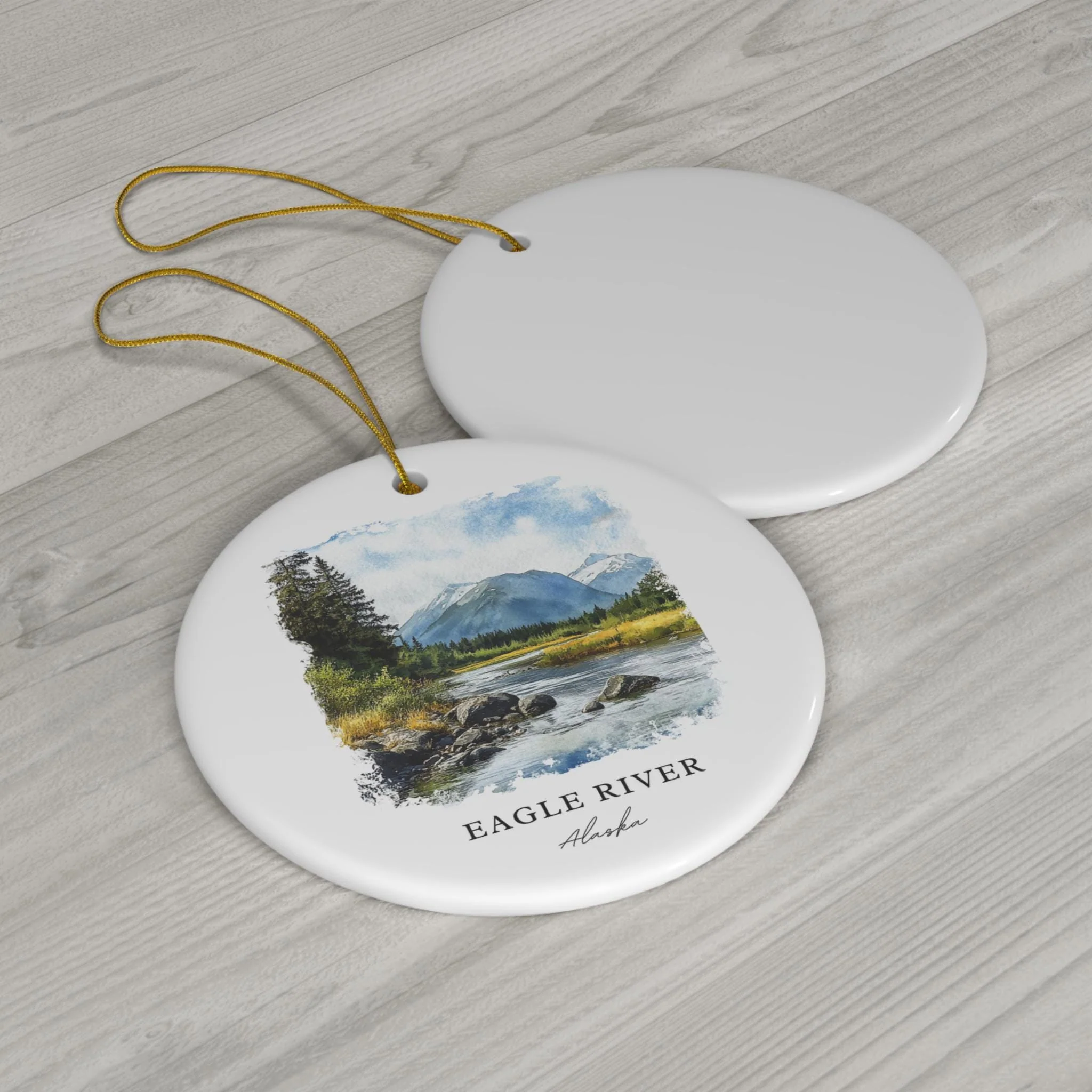 Eagle River AK Ornament: Unique Eagle River Alaska Souvenir, Anchorage Xmas Decor, and Authentic Anchorage Alaska Christmas Gift - Image 2