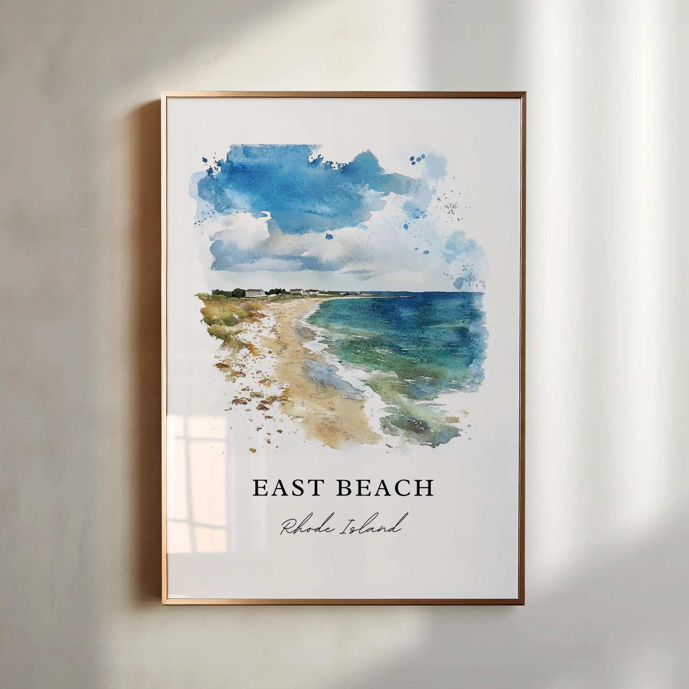 East Beach, RI, USA – Watercolor Art Print