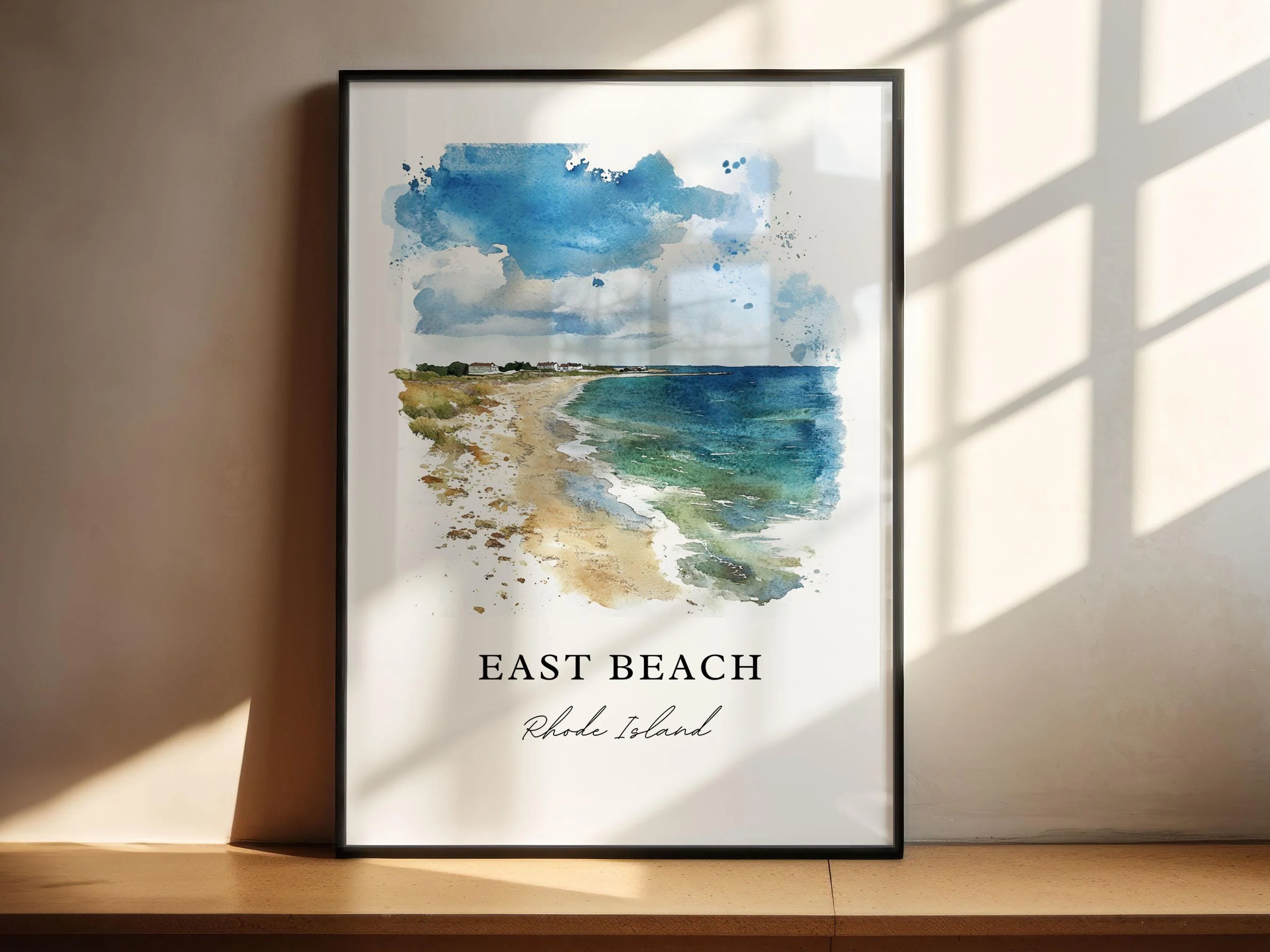 East Beach, RI, USA – Watercolor Art Print - Image 4