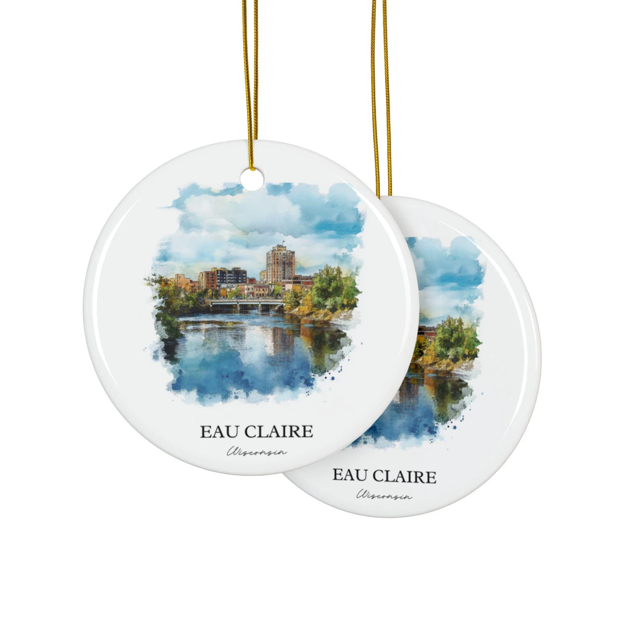 Eau Claire Ornament: Unique Eau Claire Souvenir, Wisconsin Xmas Decor, and Authentic Eau Claire WI Gift - Image 2