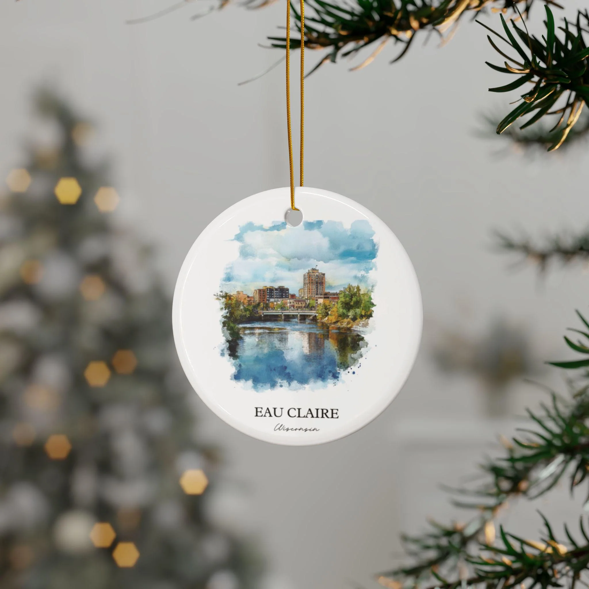 Eau Claire Ornament: Unique Eau Claire Souvenir, Wisconsin Xmas Decor, and Authentic Eau Claire WI Gift - Image 3
