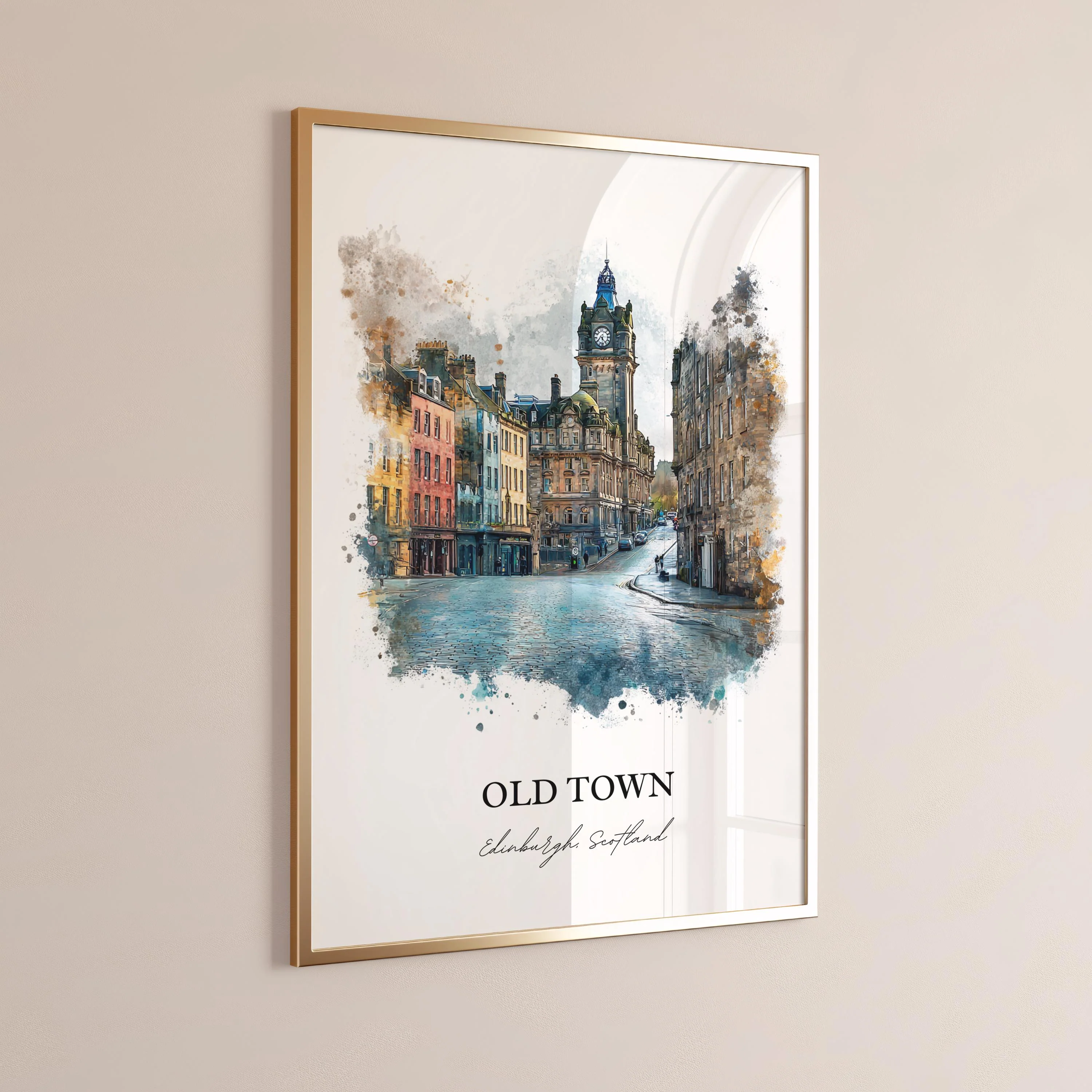 Edinburgh, Scotland – Watercolor Art Print of Old Town - Image 4