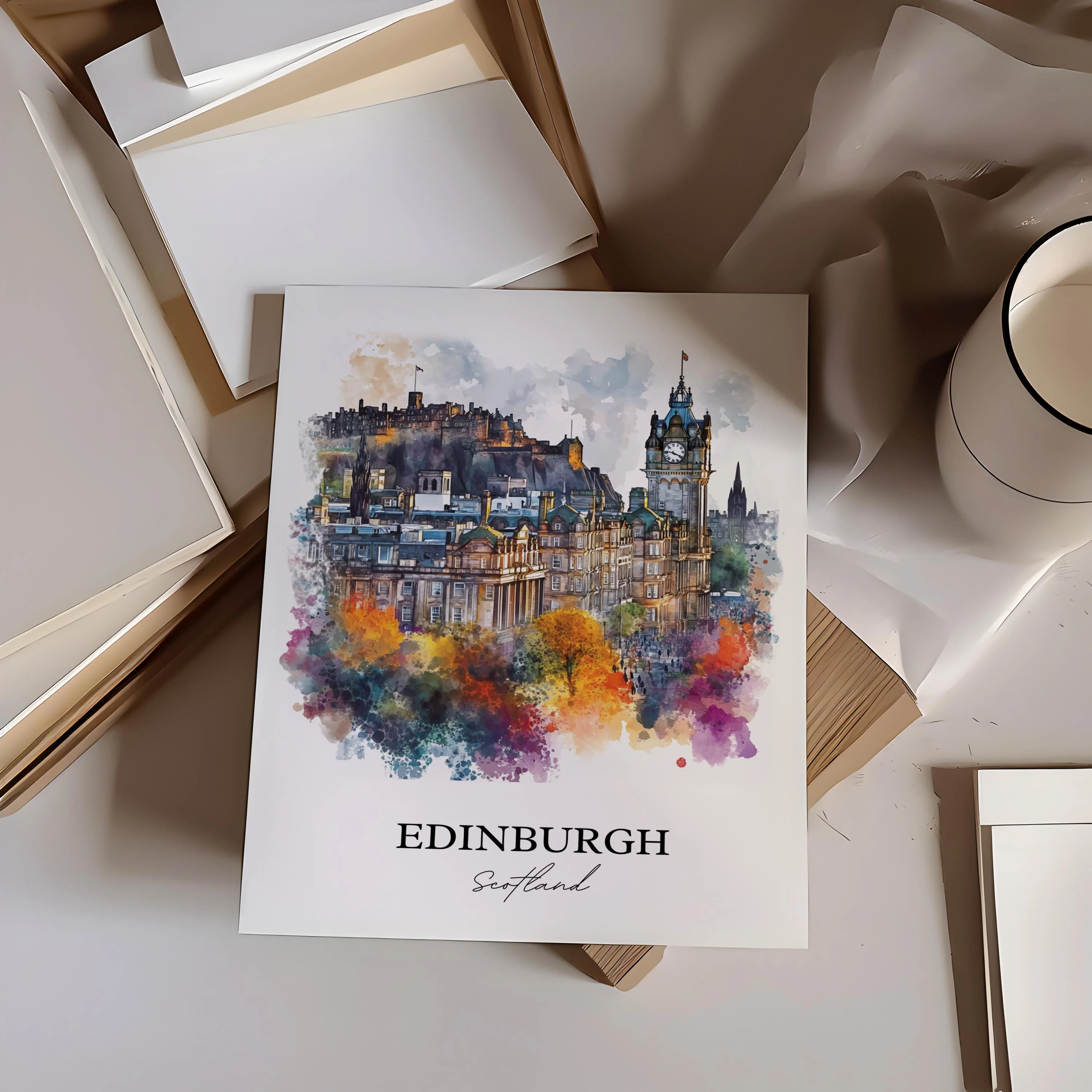 Edinburgh, Scotland – Watercolor Art Print - Image 5