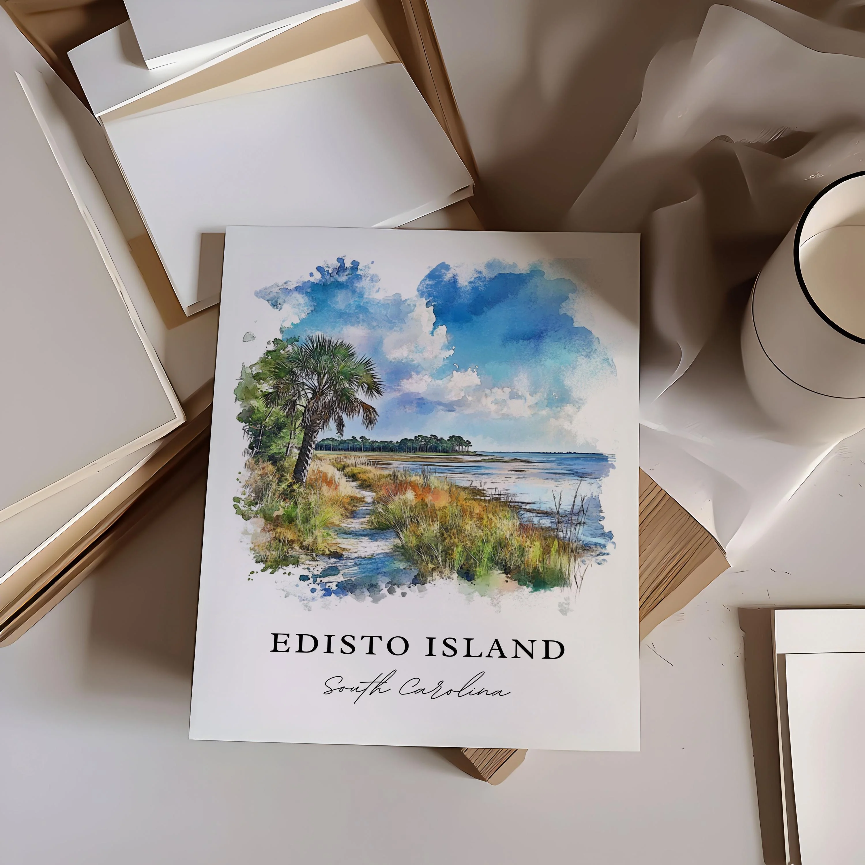 Edisto Island, SC, USA – Watercolor Art Print - Image 2