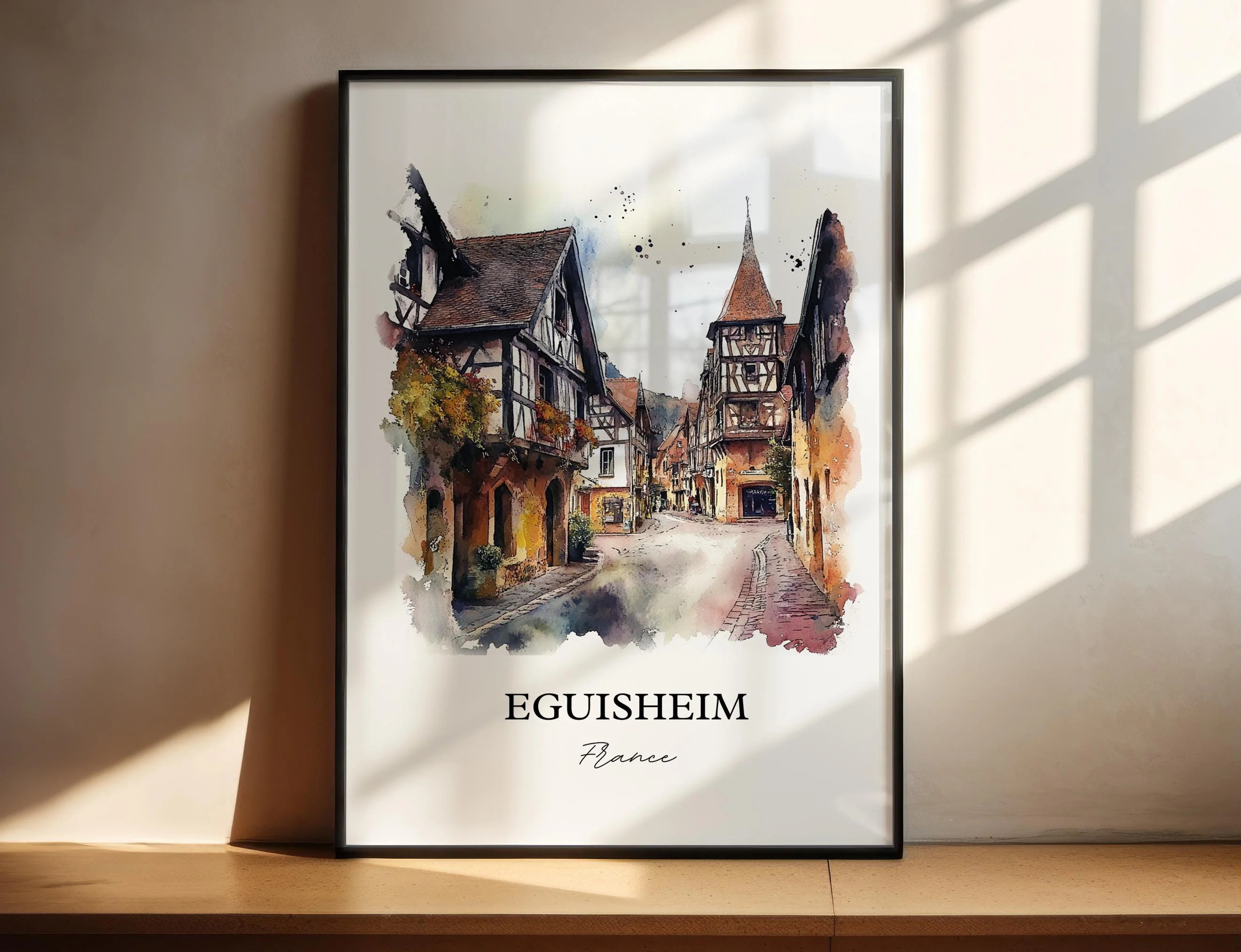 Eguisheim, France – Watercolor Art Print