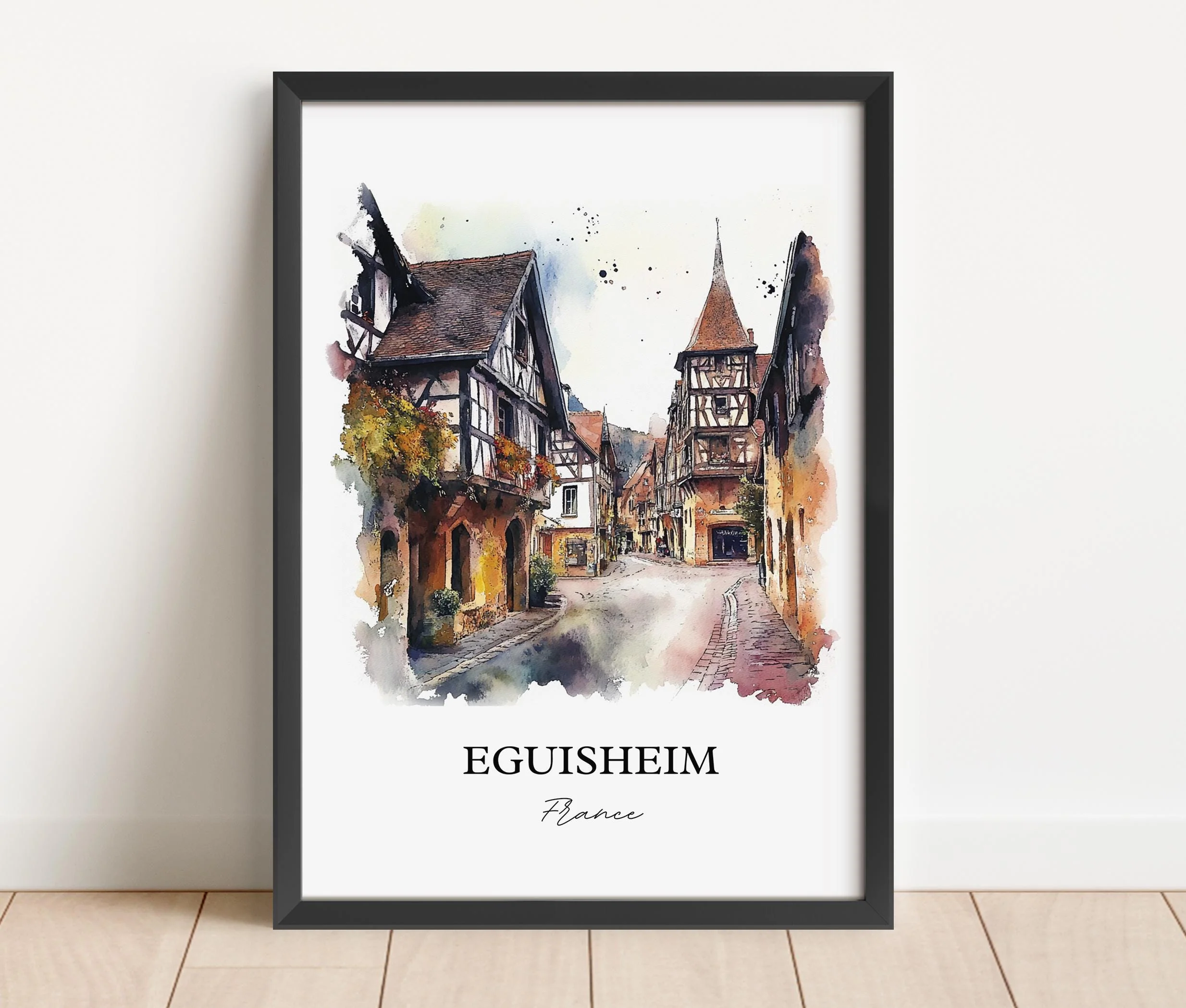 Eguisheim, France – Watercolor Art Print - Image 2