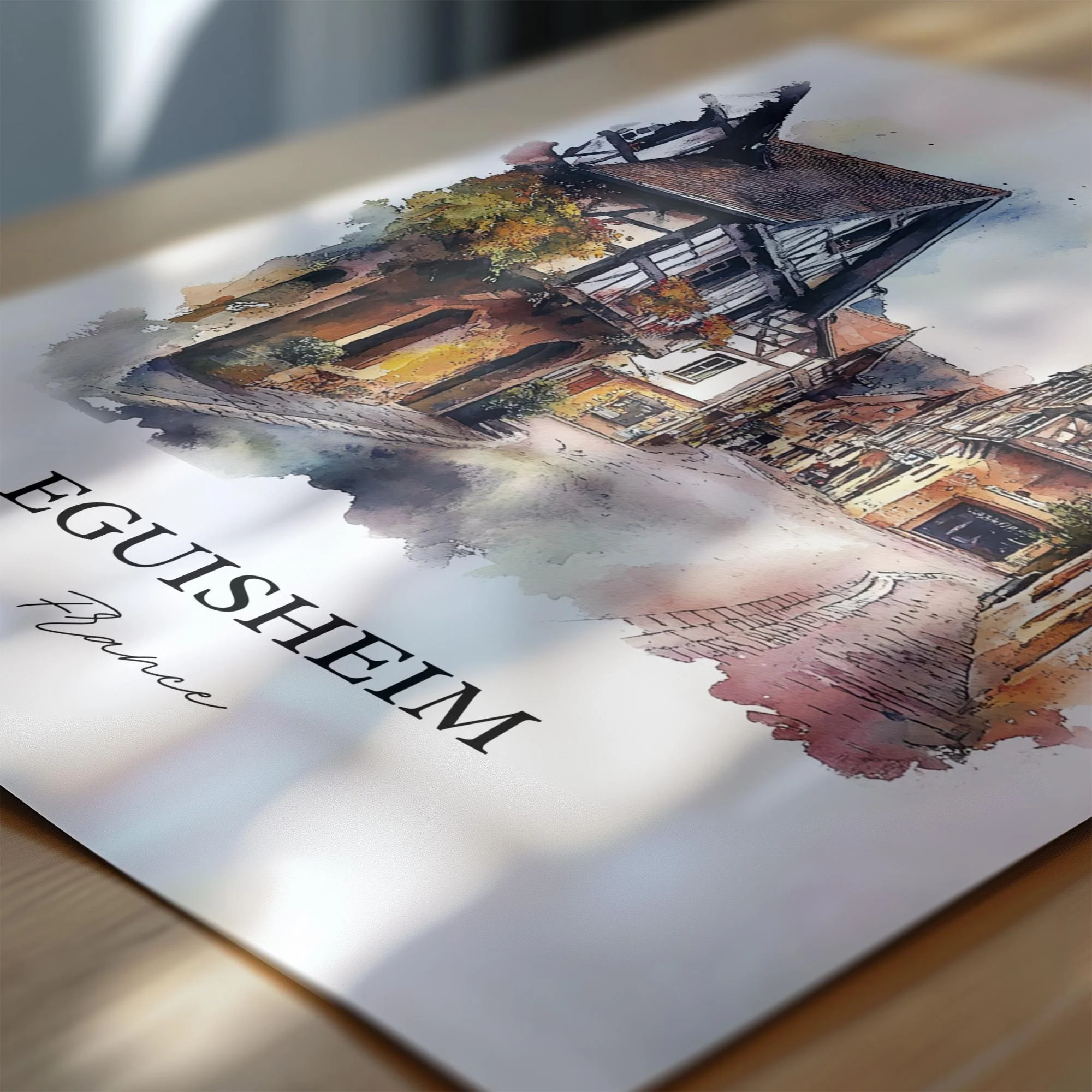 Eguisheim, France – Watercolor Art Print - Image 4