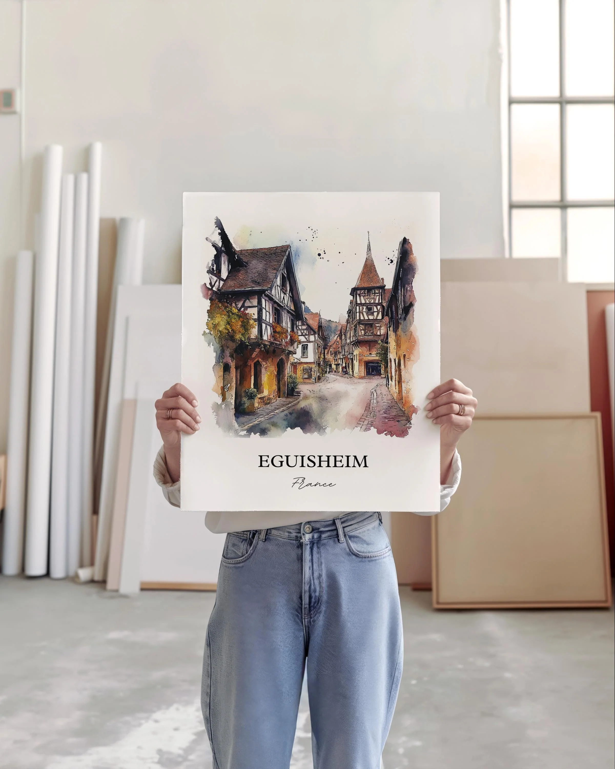 Eguisheim, France – Watercolor Art Print - Image 6