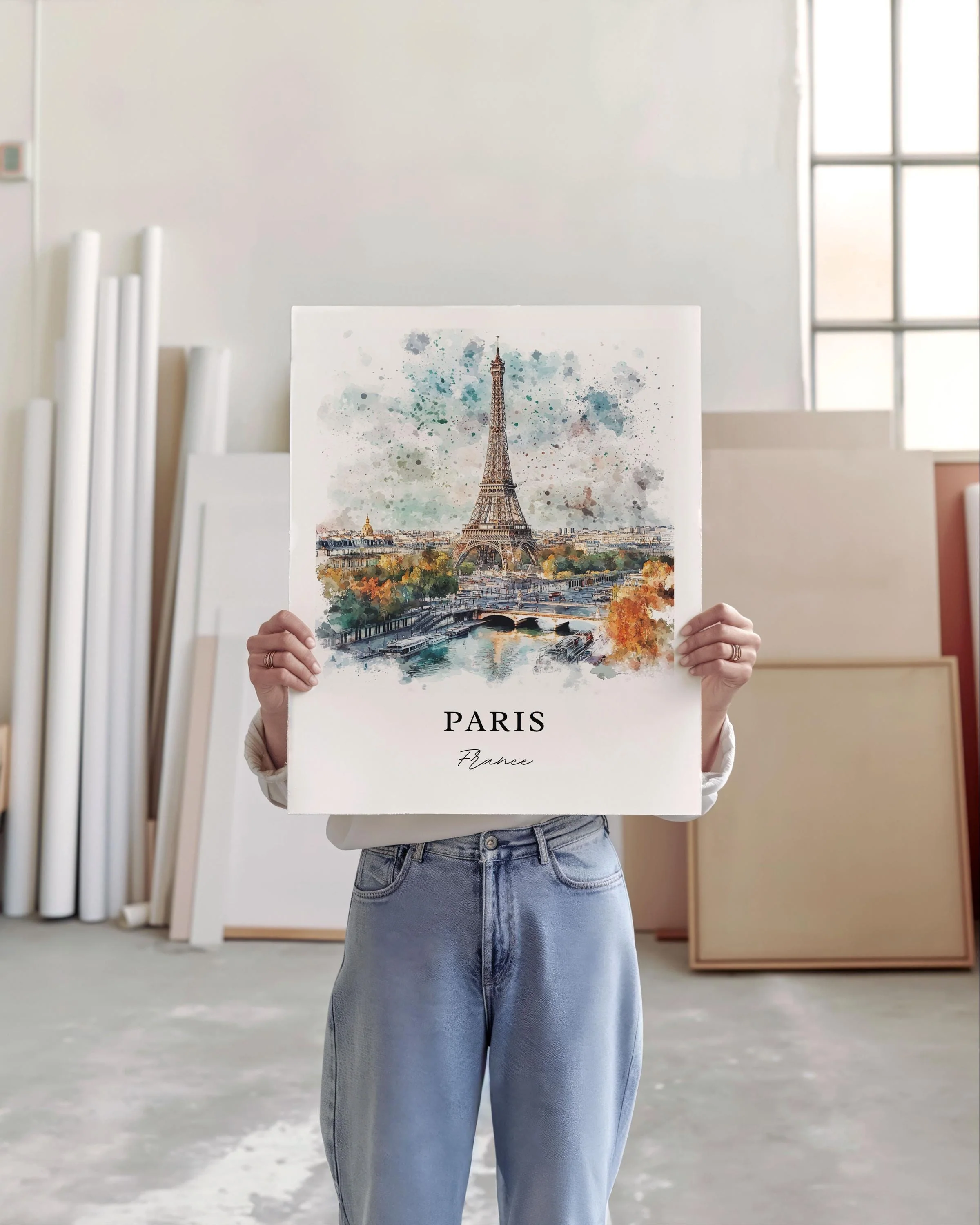 Eiffel Tower, France – Watercolor Art Print - Image 5