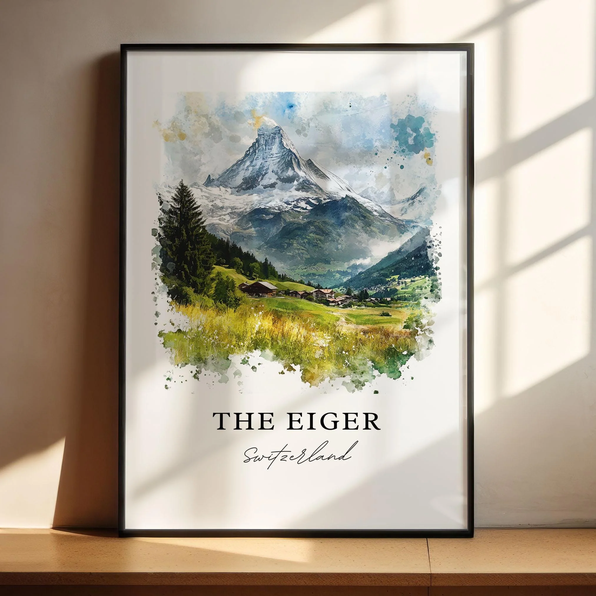 Bernese Alps, Switzerland – Watercolor Art Print - Image 3