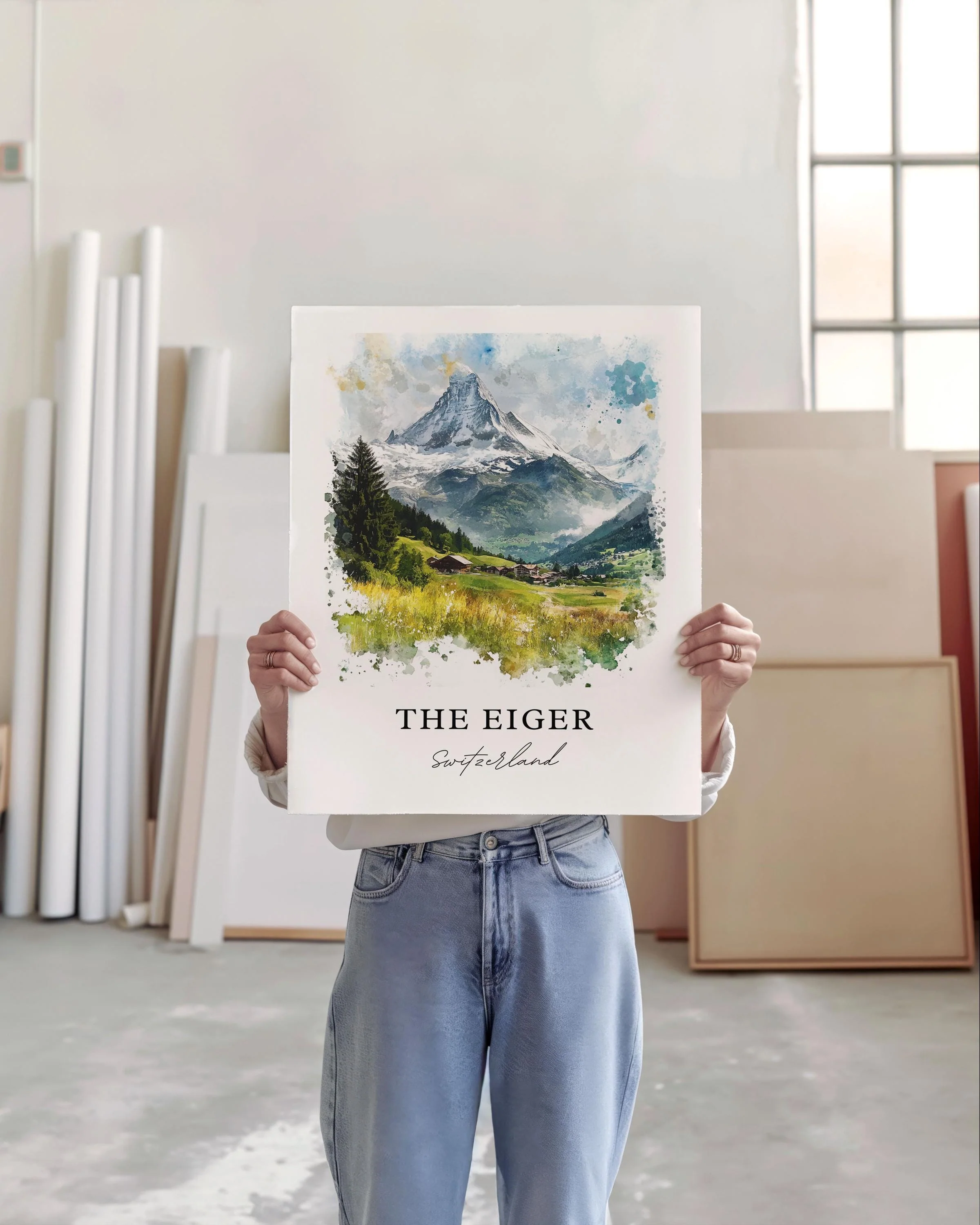 Bernese Alps, Switzerland – Watercolor Art Print - Image 4