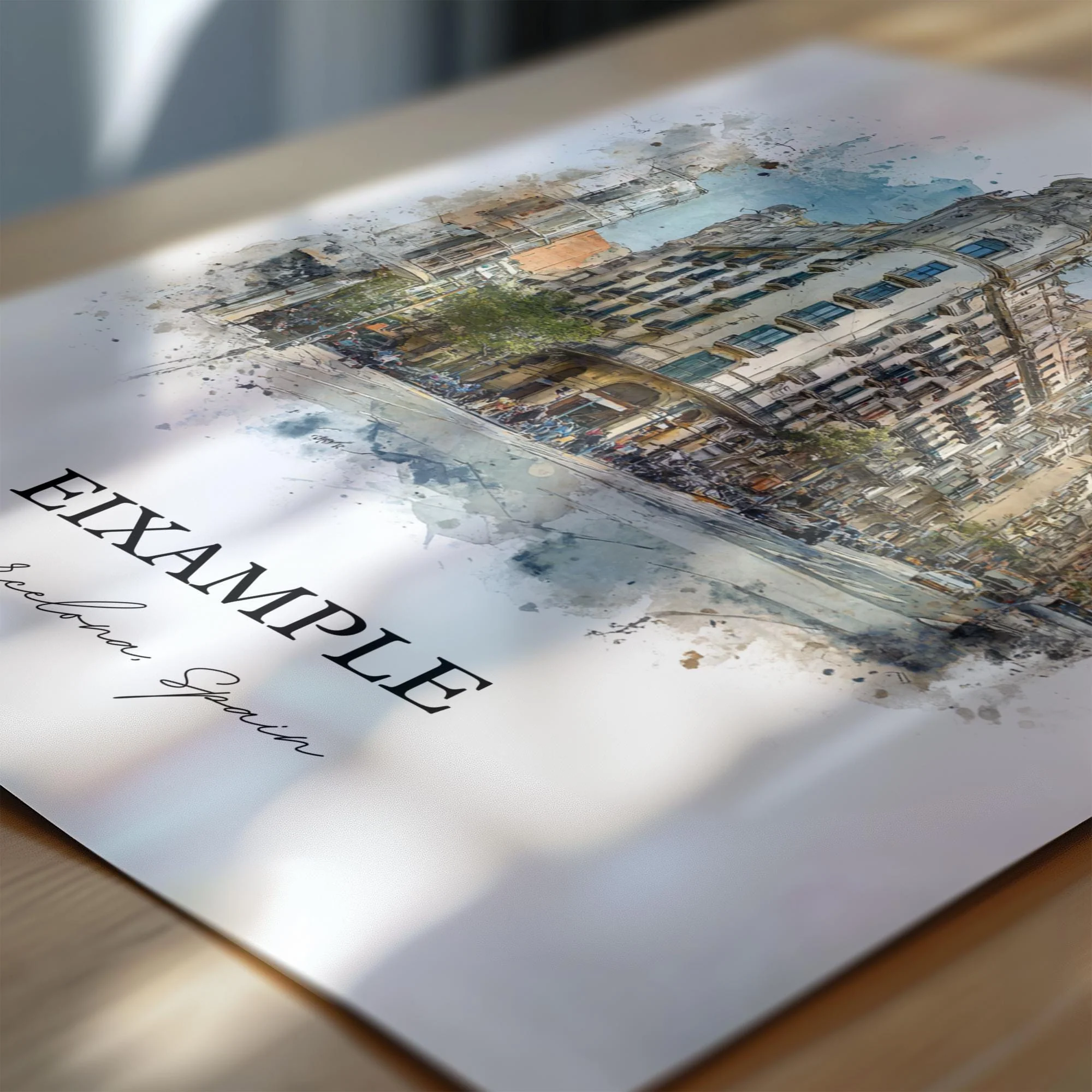 Eixample, Spain – Watercolor Art Print - Image 2