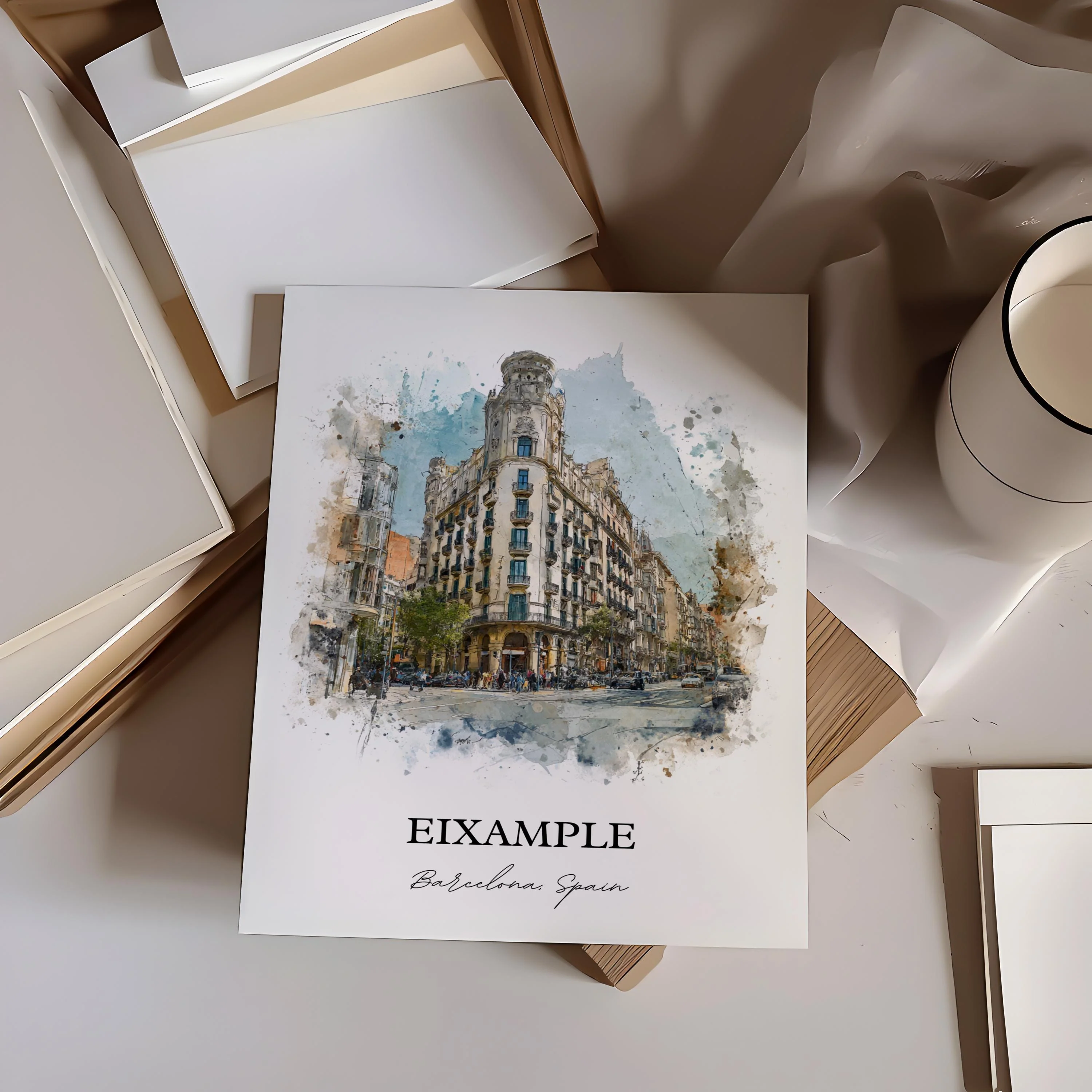 Eixample, Spain – Watercolor Art Print - Image 7