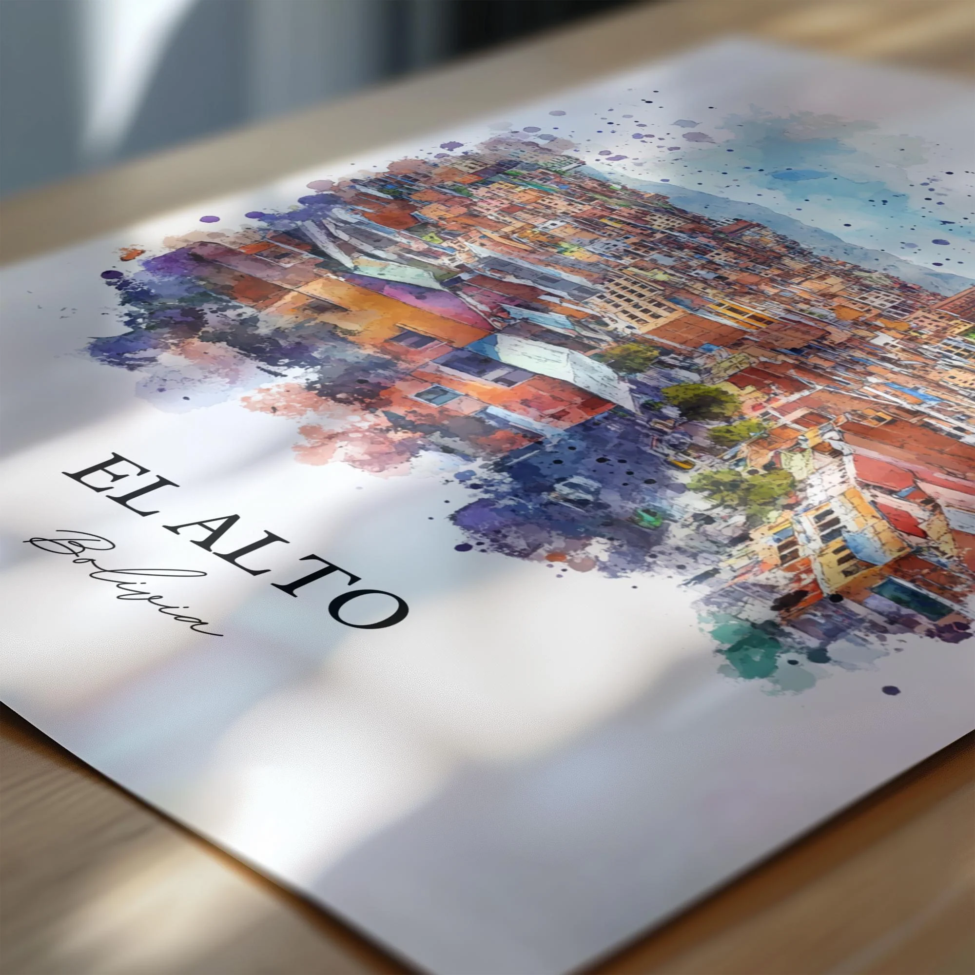 El Alto, Bolivia – Watercolor Art Print - Image 2