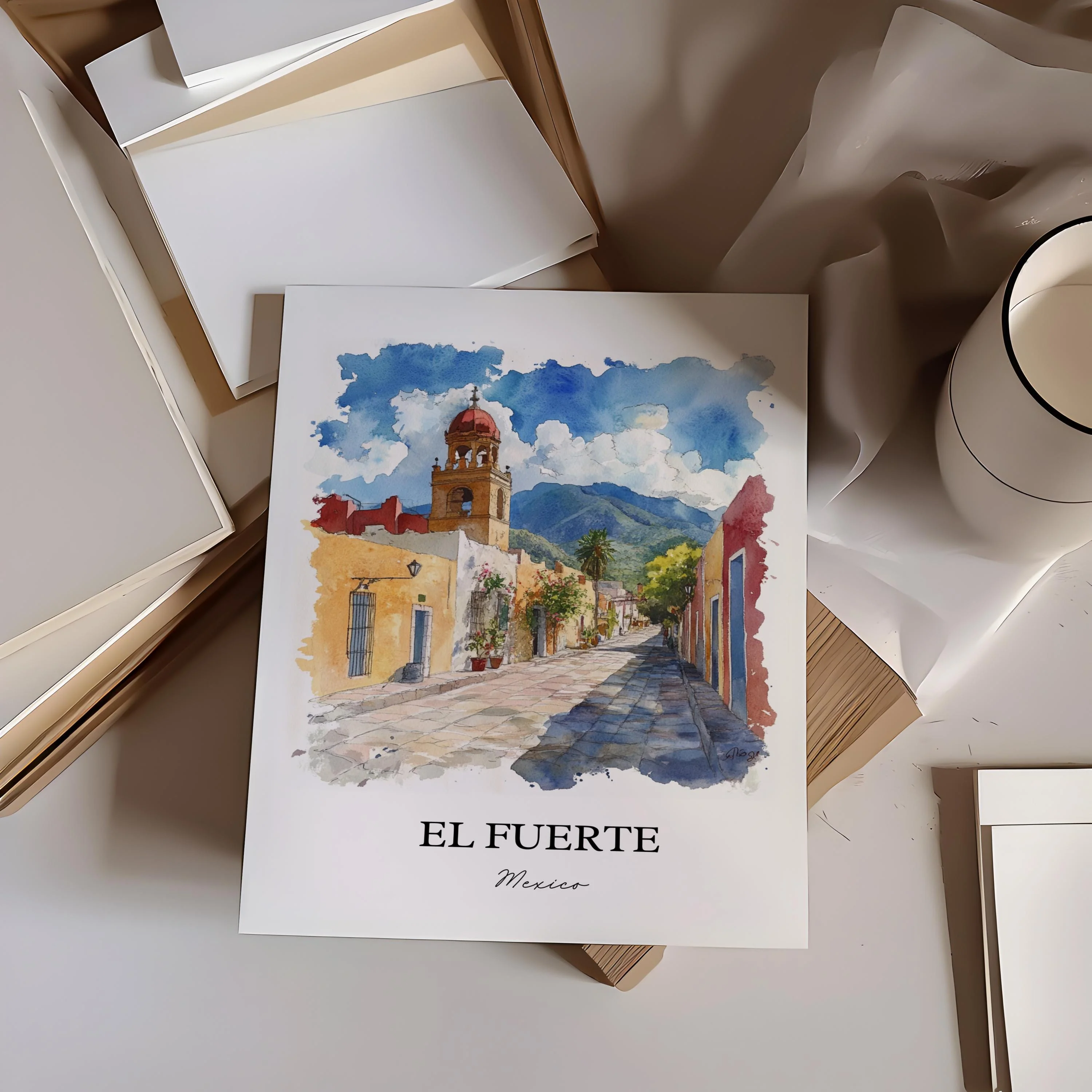 El Fuerte, Mexico – Watercolor Art Print - Image 6