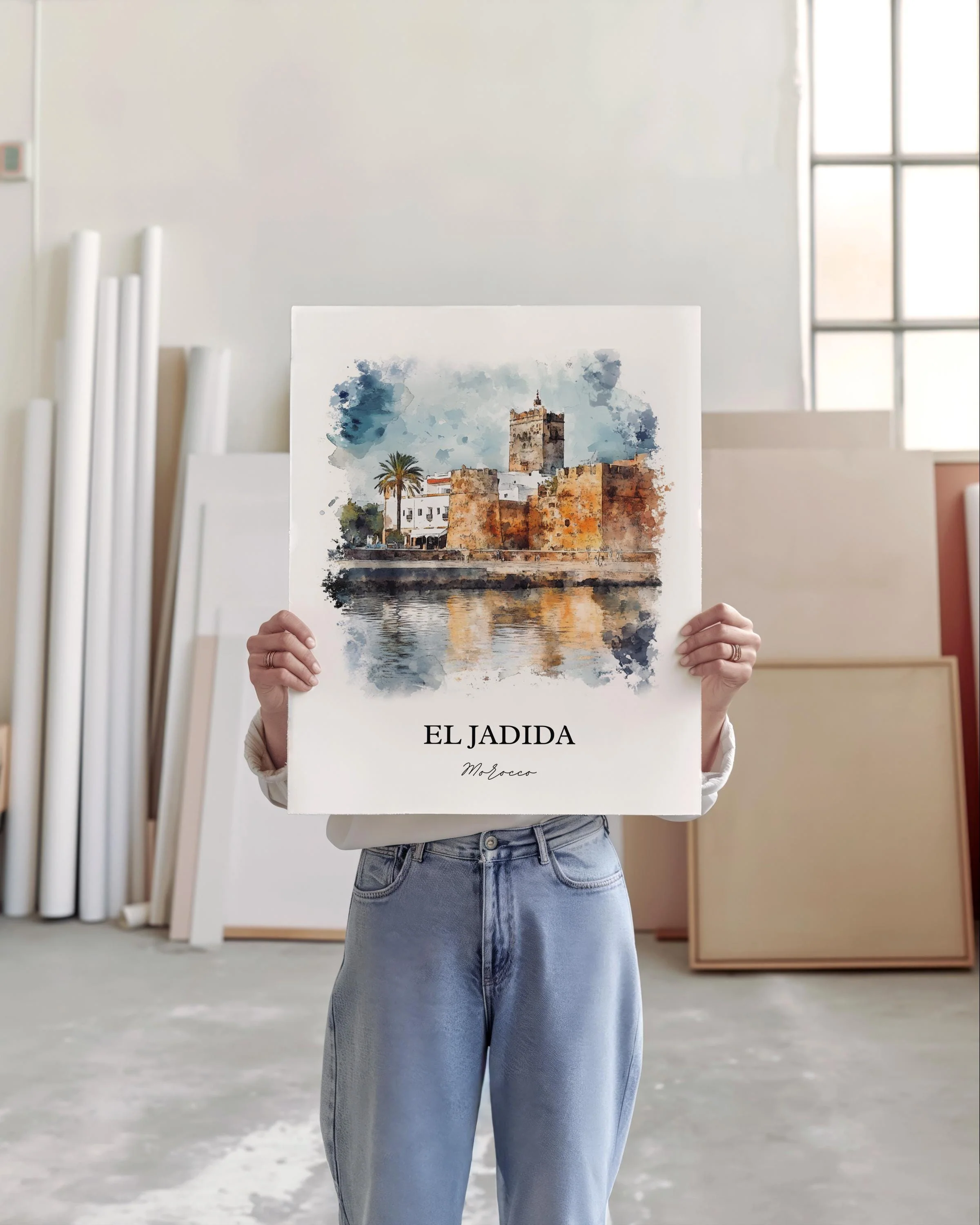 El Jadida, Morocco – Watercolor Art Print - Image 3