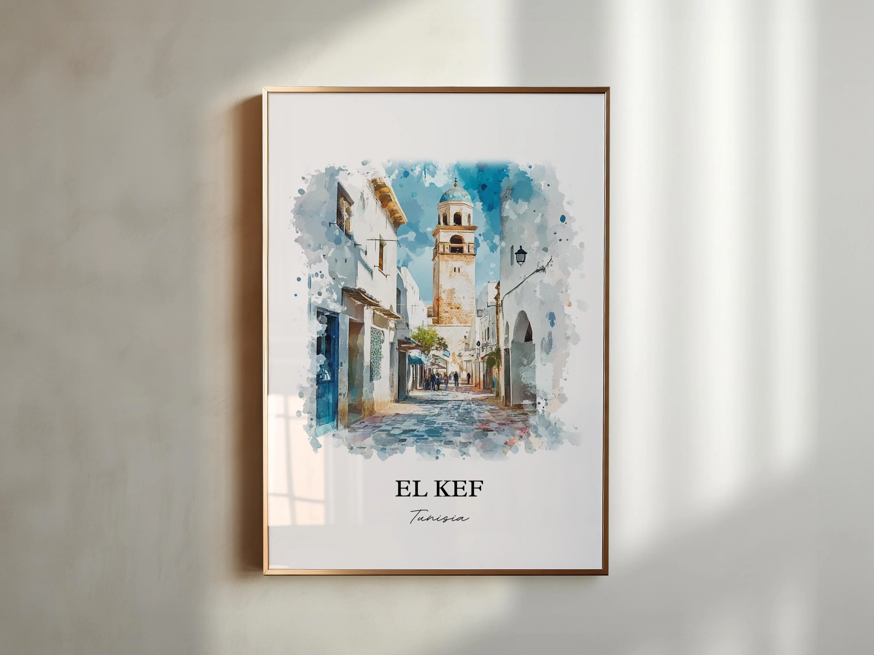 El Kef, Tunisia – Watercolor Art Print - Image 3