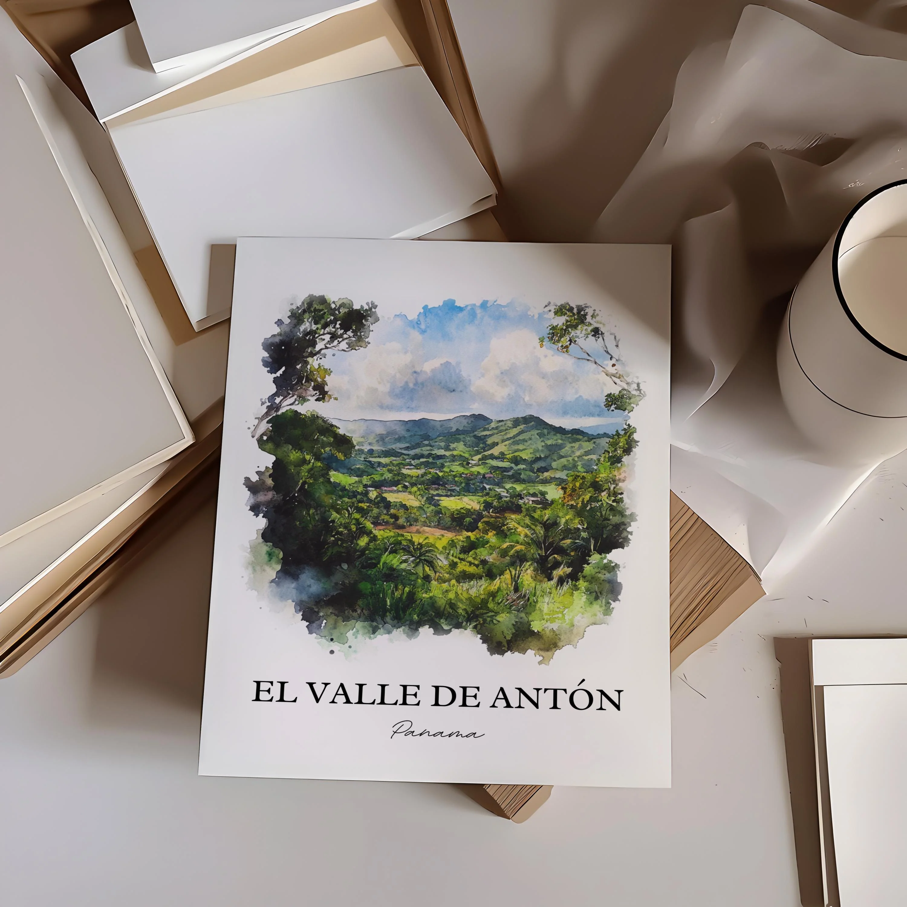 El Valle de Antón, Panama – Watercolor Art Print - Image 4