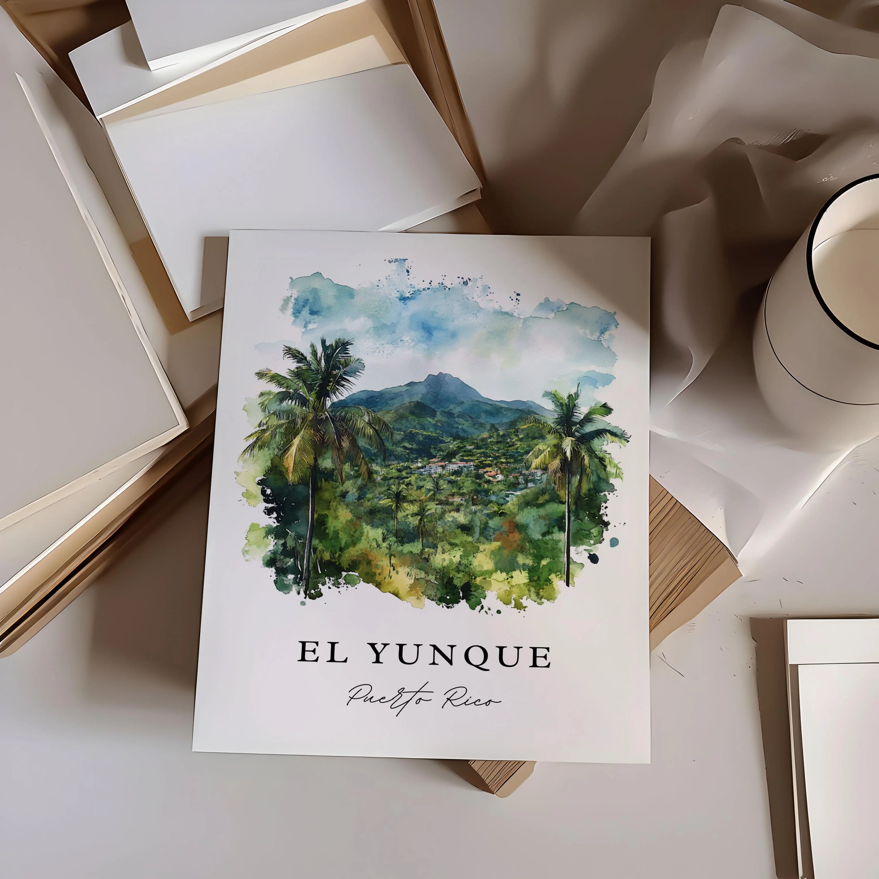 El Yunque, Puerto Rico – Watercolor Art Print - Image 3