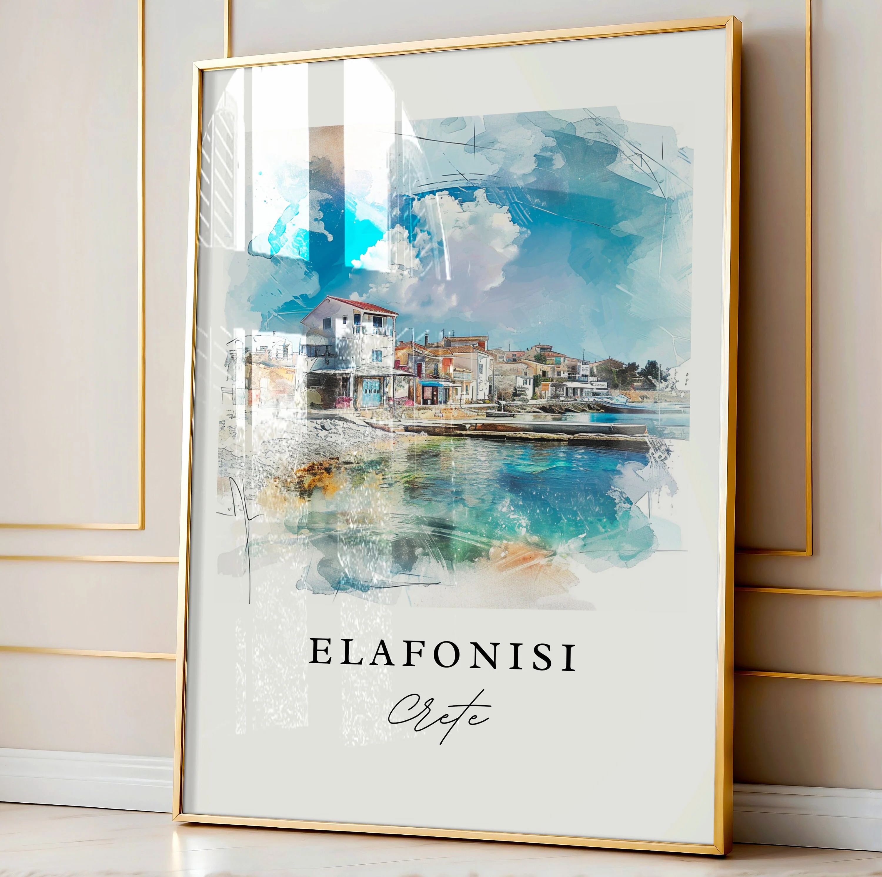 Elafonisi, Greece – Watercolor Art Print - Image 4