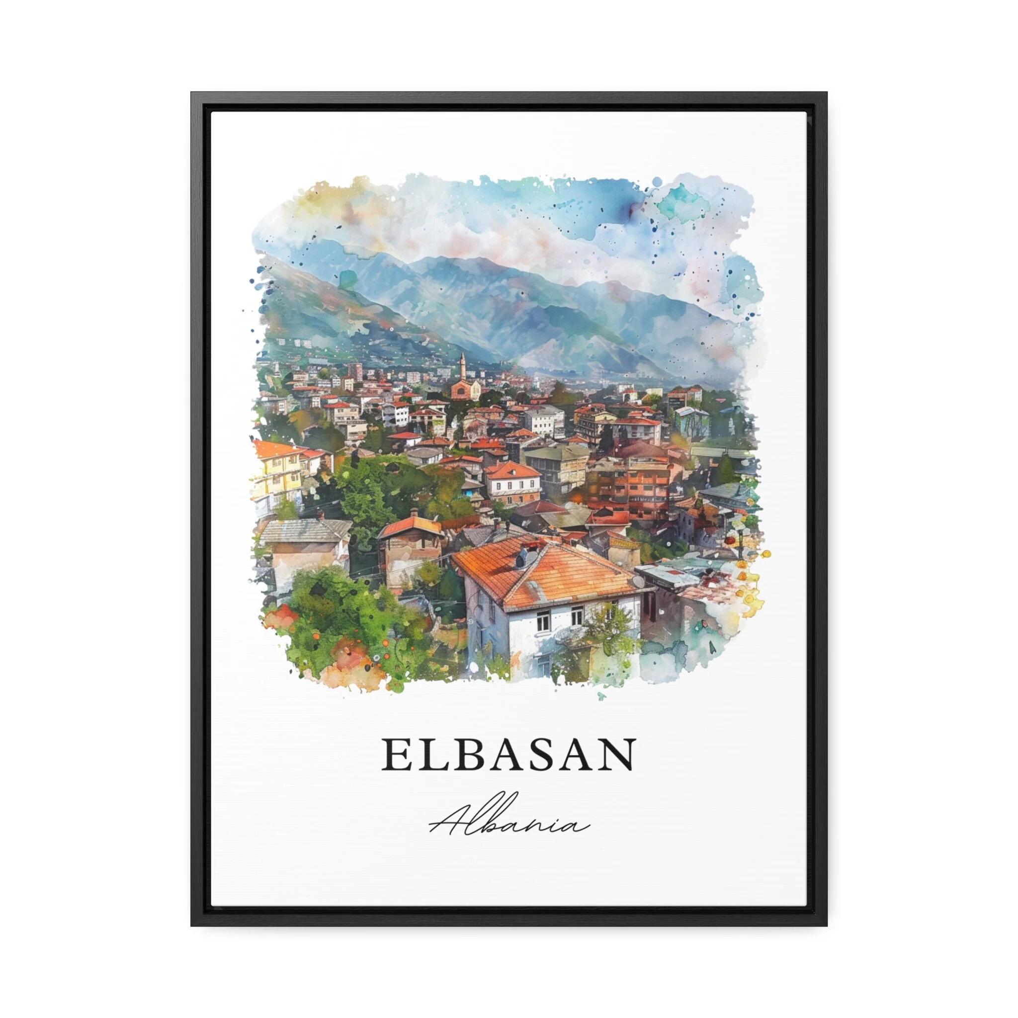Elbasan, Albania – Watercolor Art Print - Image 5