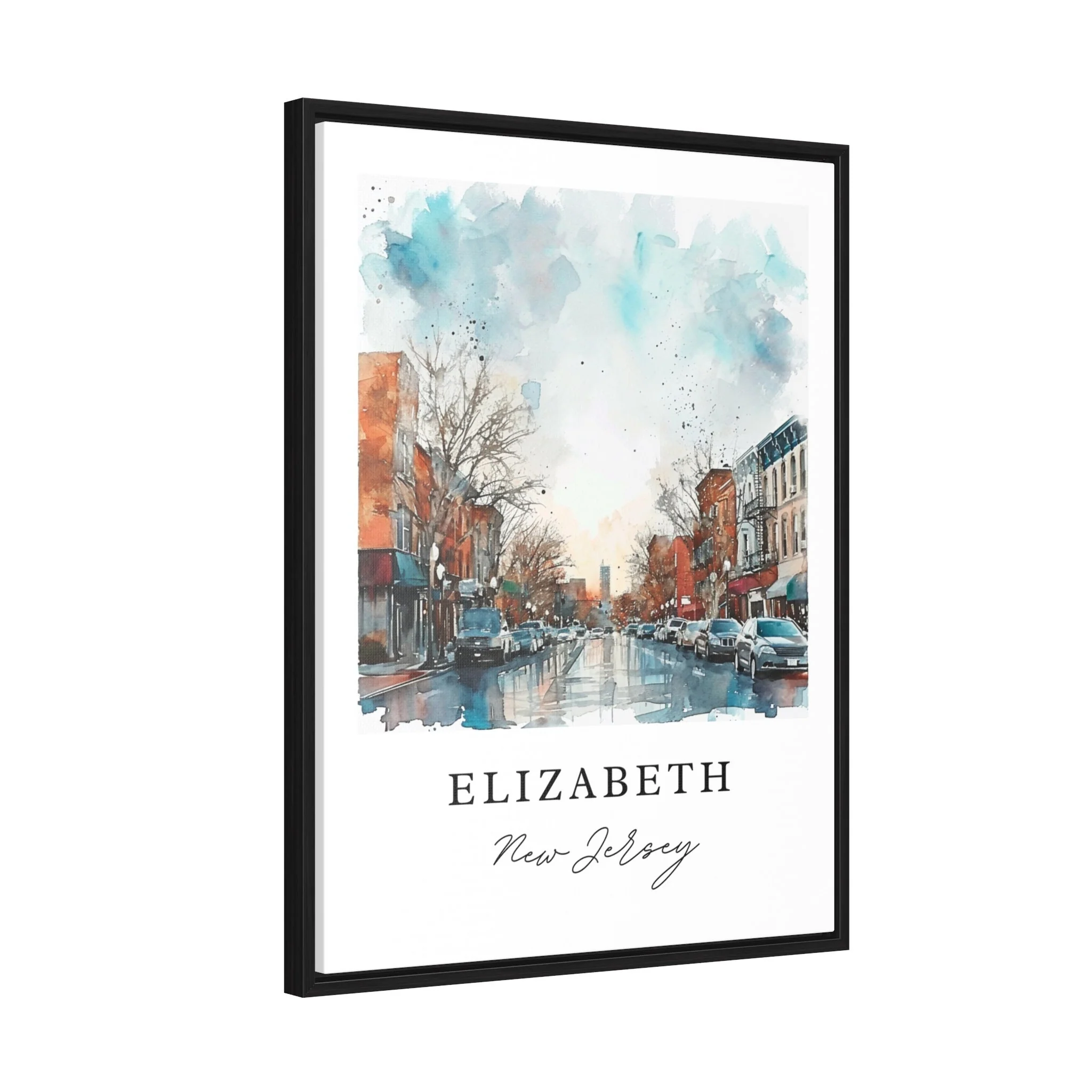 Elizabeth, New Jersey, New Jersey – Watercolor Art Print - Image 4